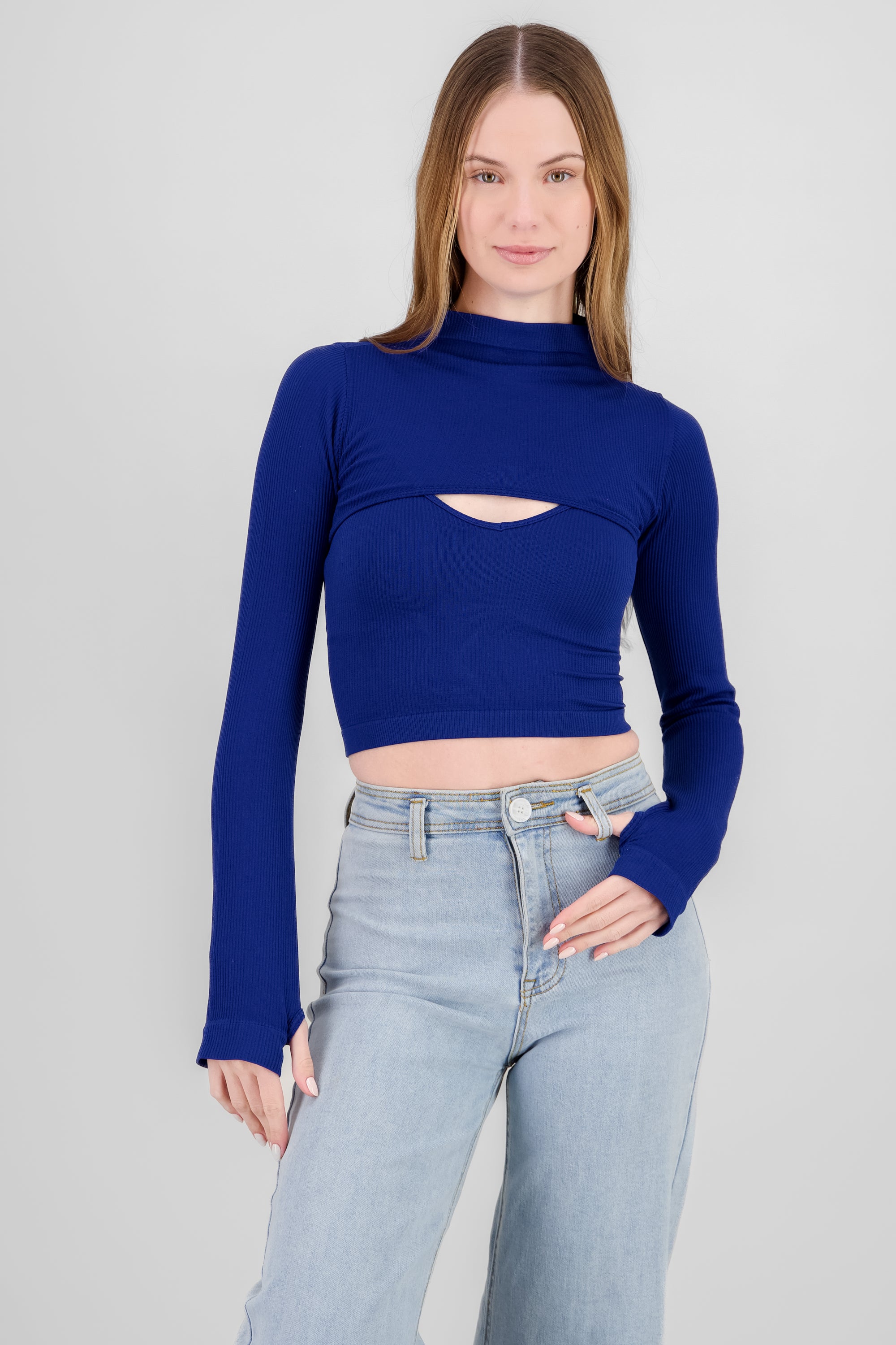 Top Seamless Irregular AZUL ELECTRICO