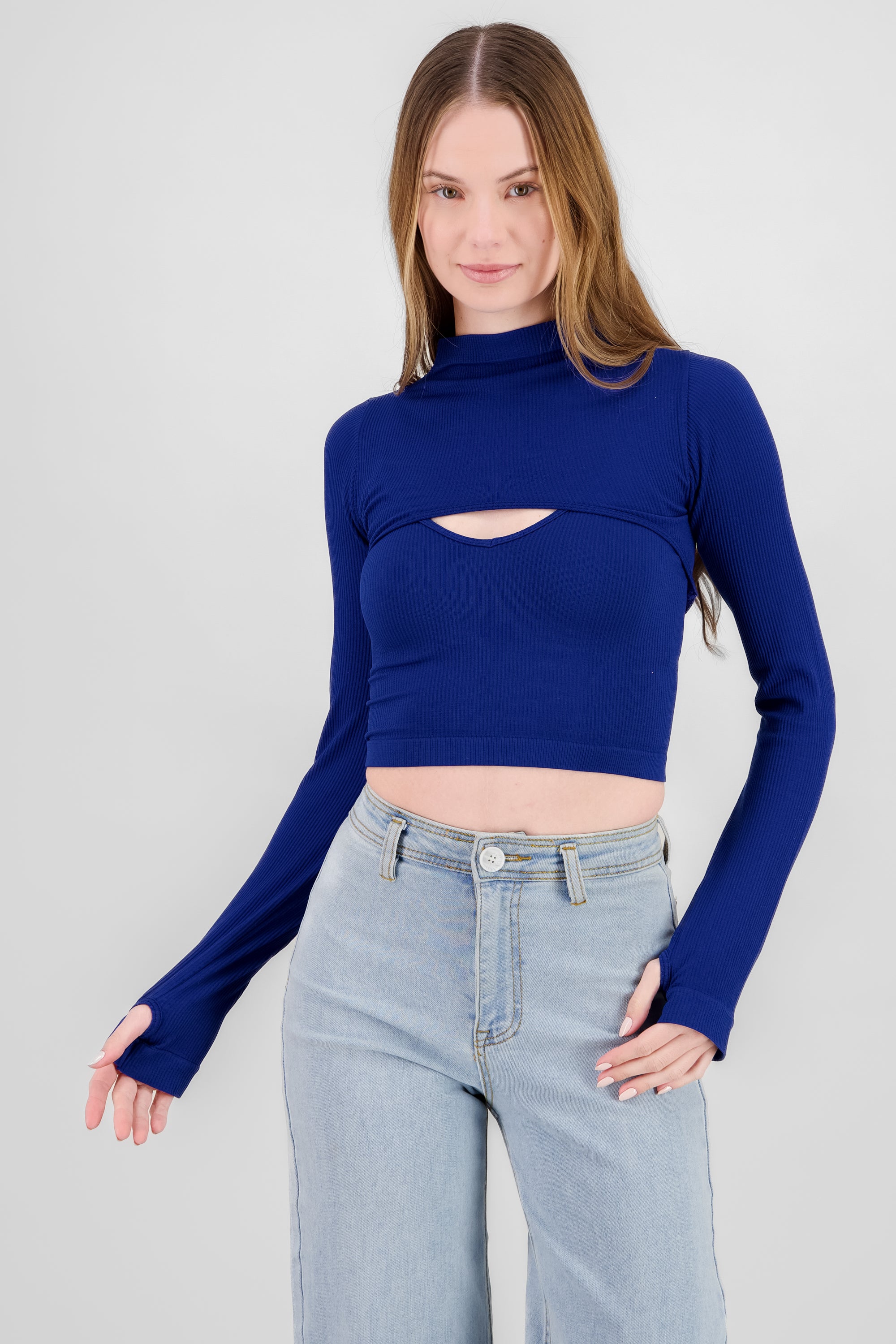 Top Seamless Irregular AZUL ELECTRICO