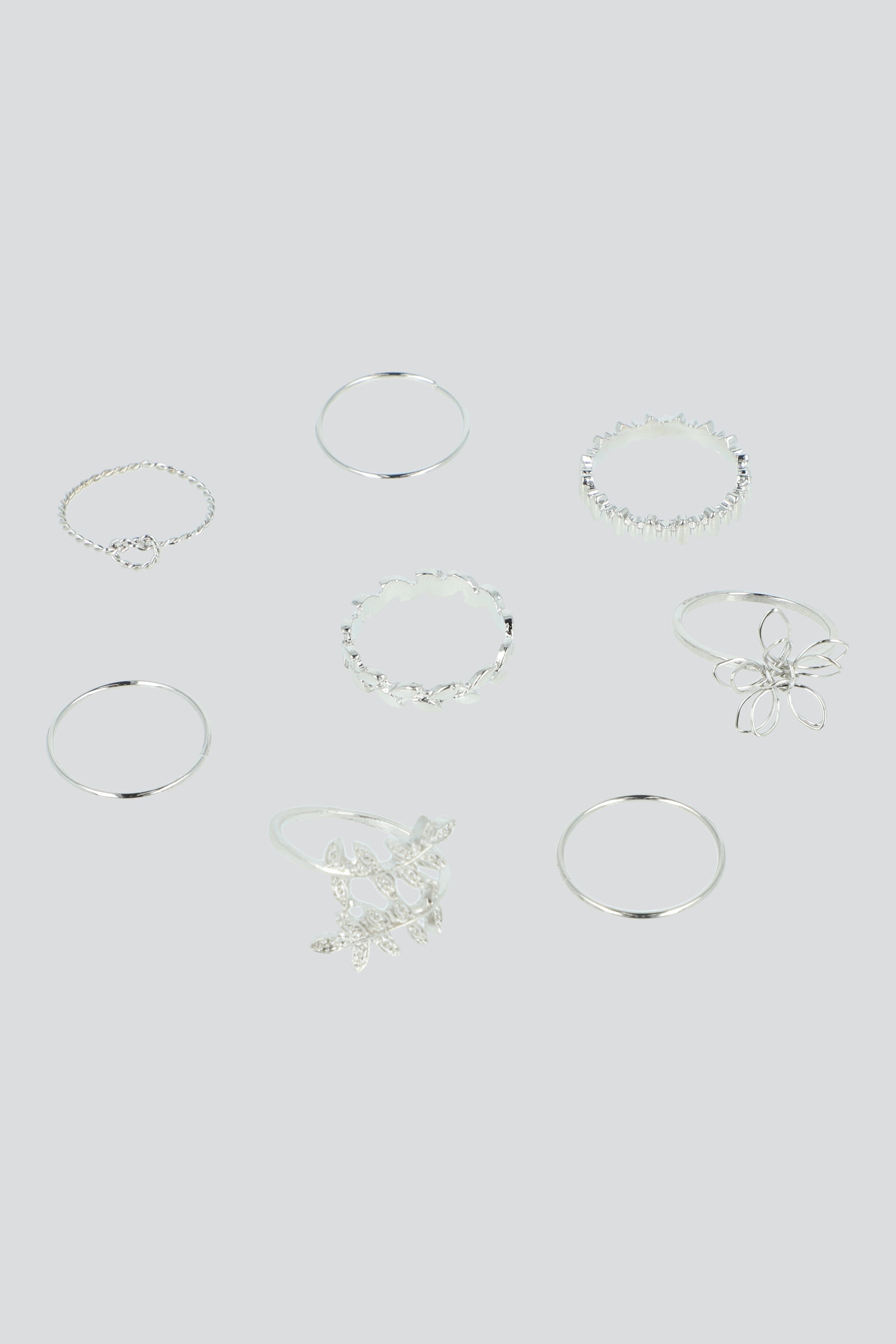 Set 8 Piezas Anillos Hojas