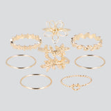 Set 8 Piezas Anillos Hojas