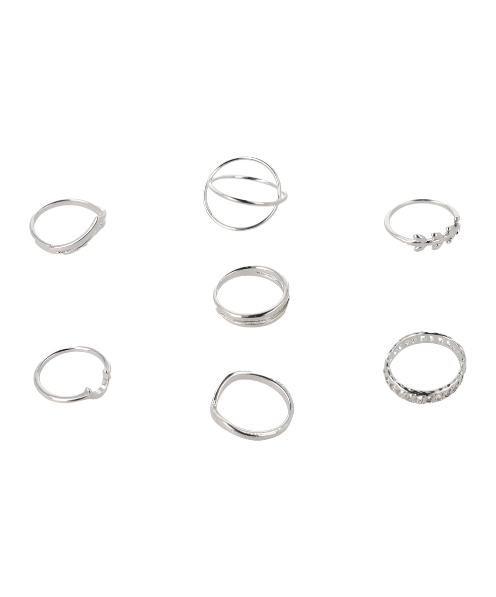 Set 7 Piezas Anillos Media Luna