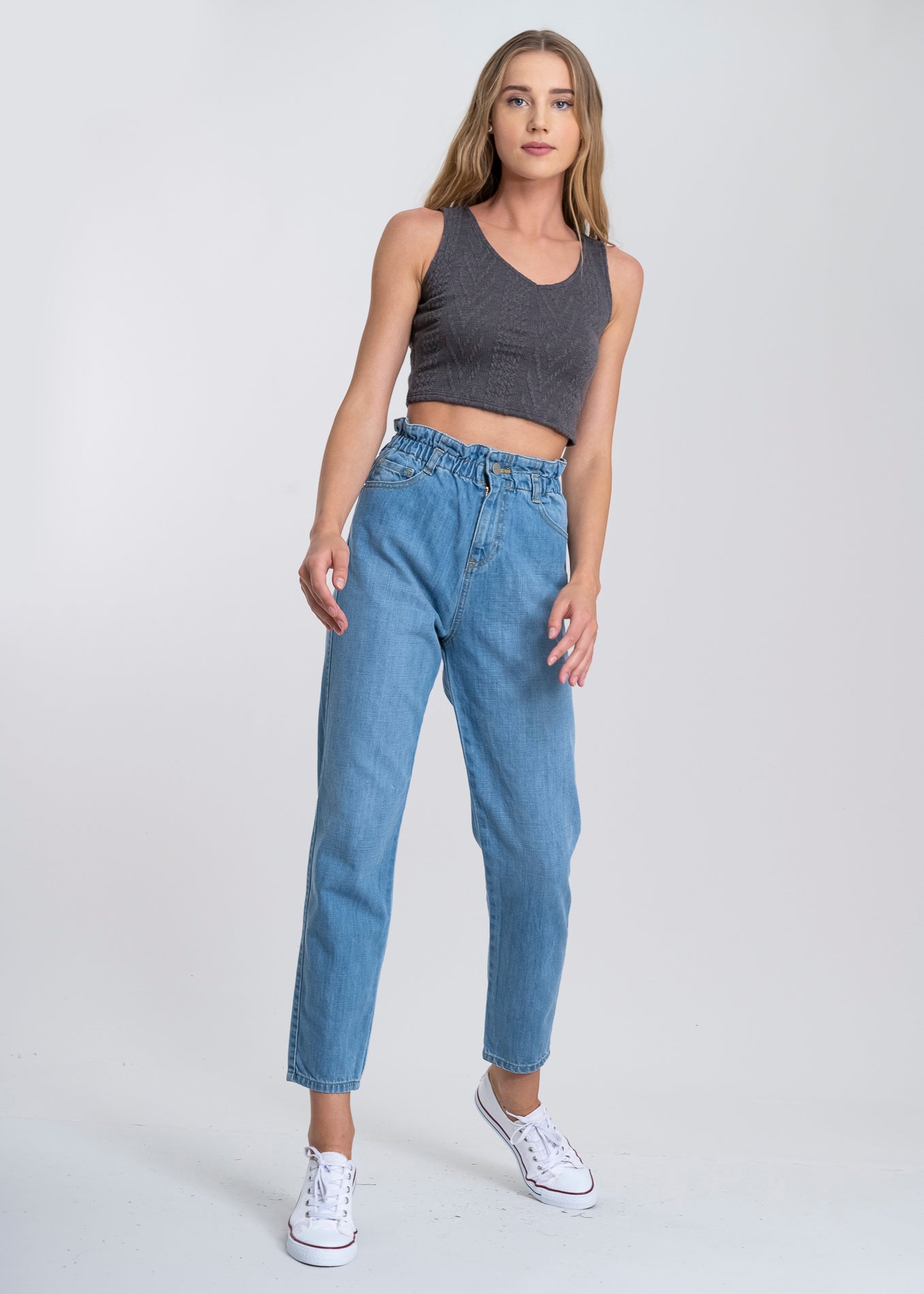 Jeans paper bag cintura alta LIGHT WASH