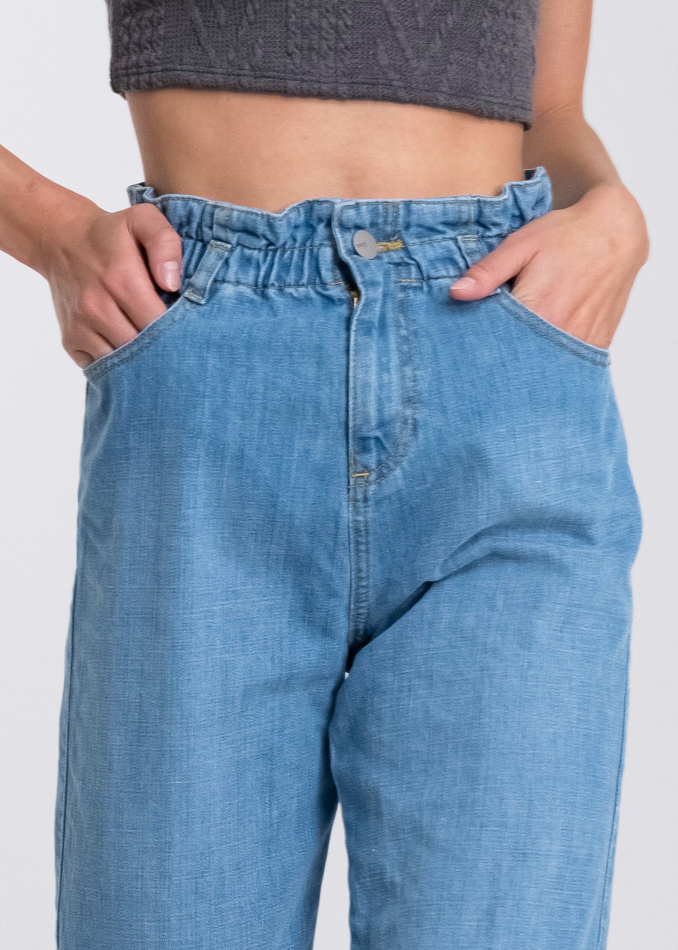 Jeans paper bag cintura alta LIGHT WASH