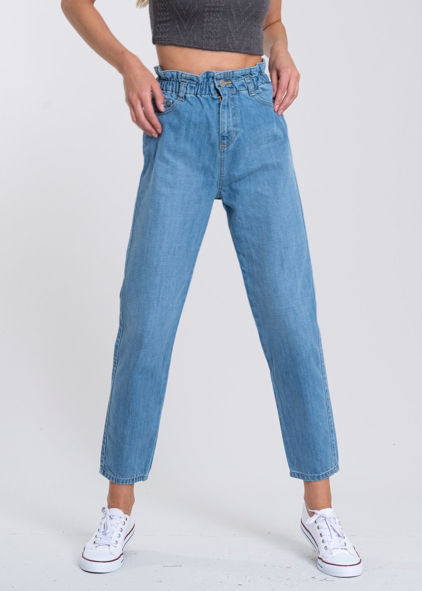 Jeans paper bag cintura alta LIGHT WASH