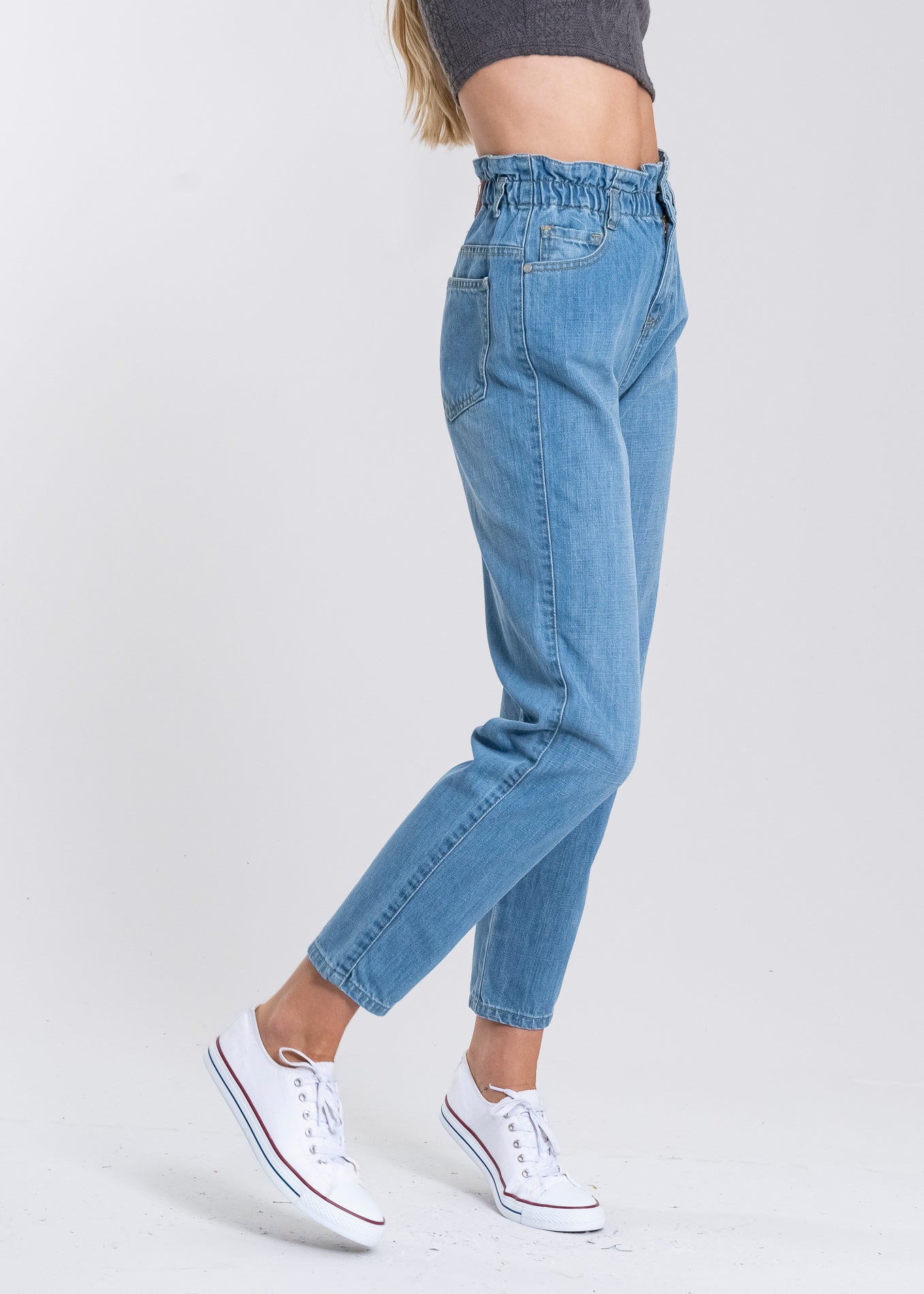 Jeans paper bag cintura alta LIGHT WASH