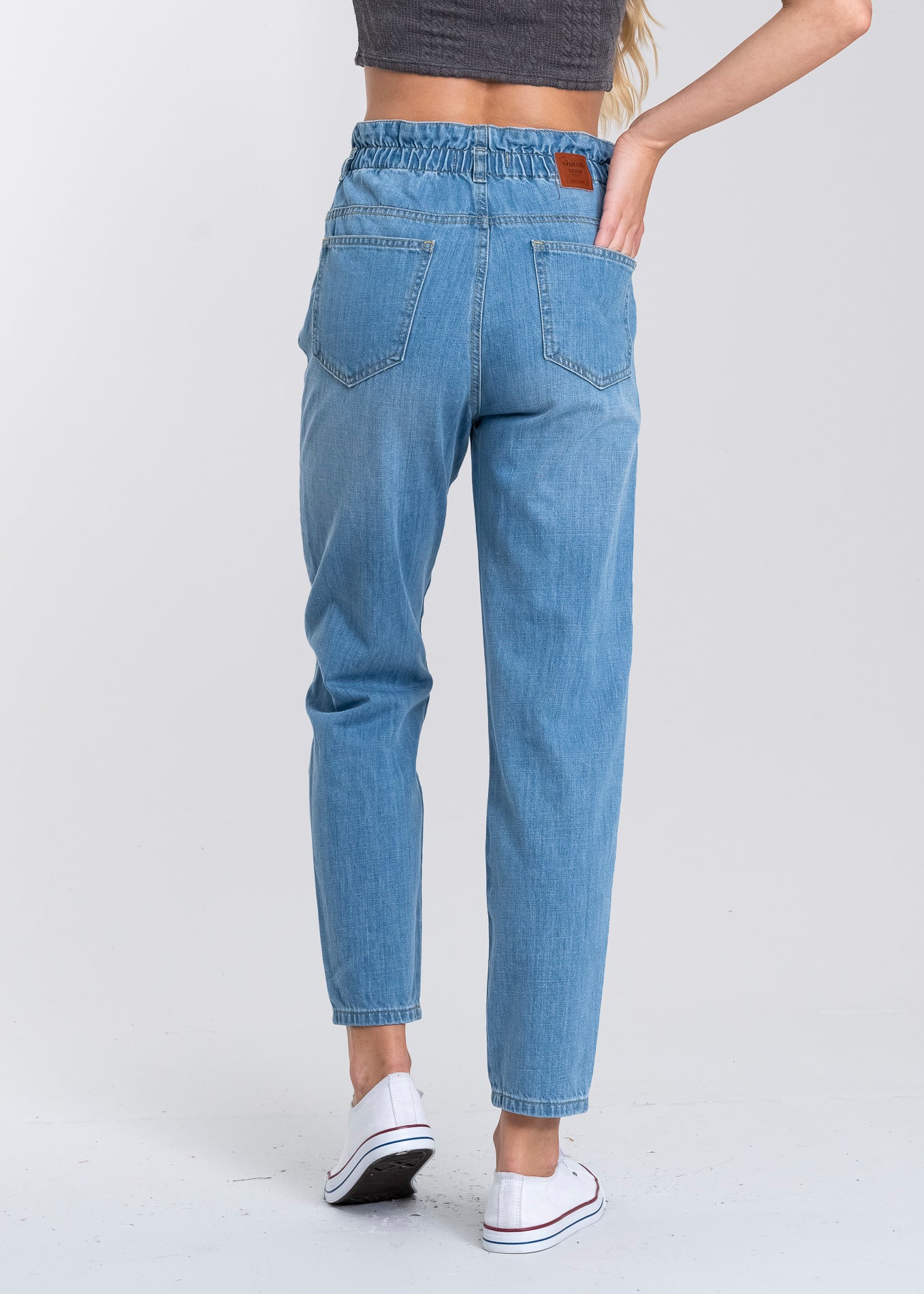 Jeans paper bag cintura alta LIGHT WASH