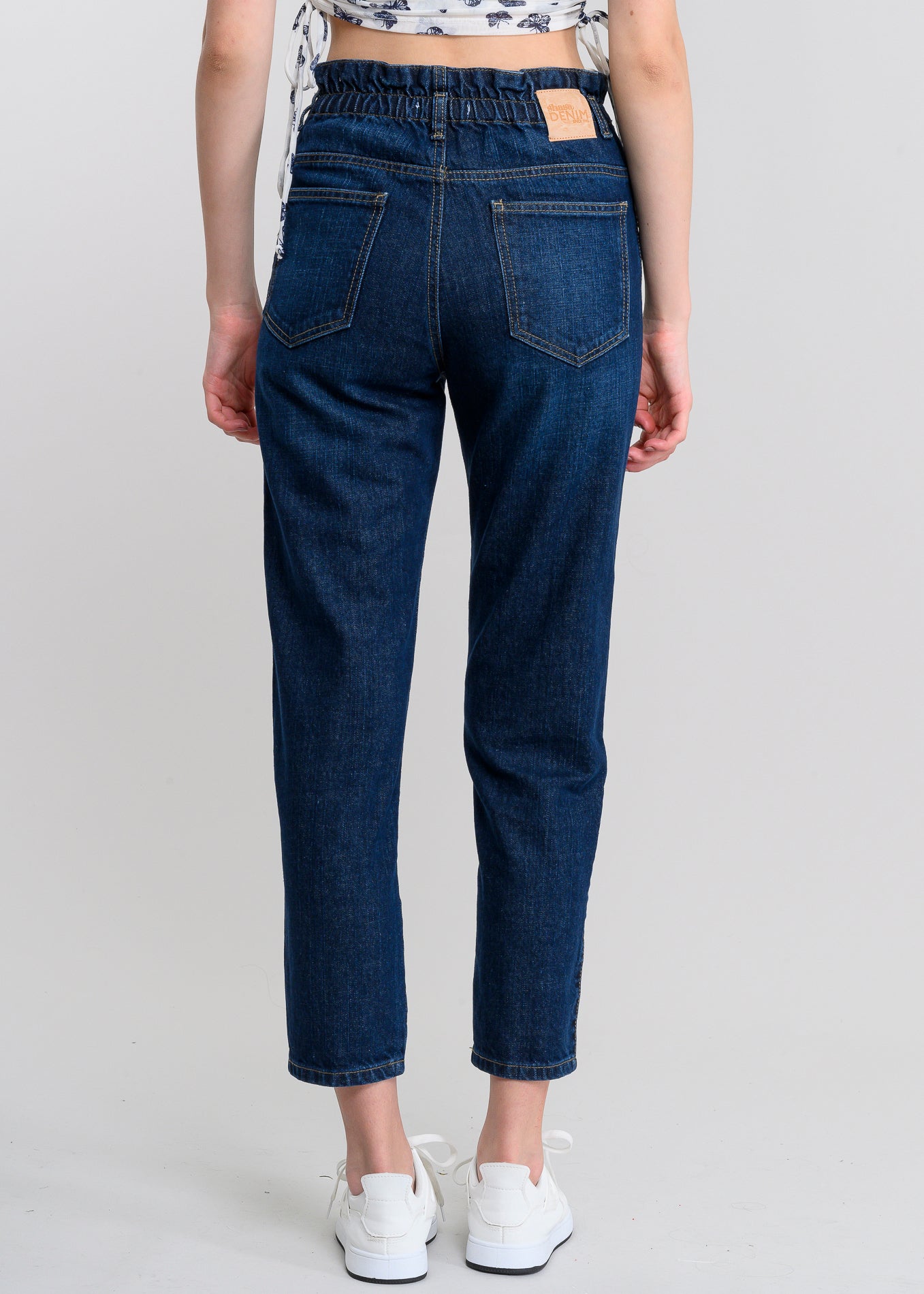 Jeans paper bag cintura alta DARK WASH