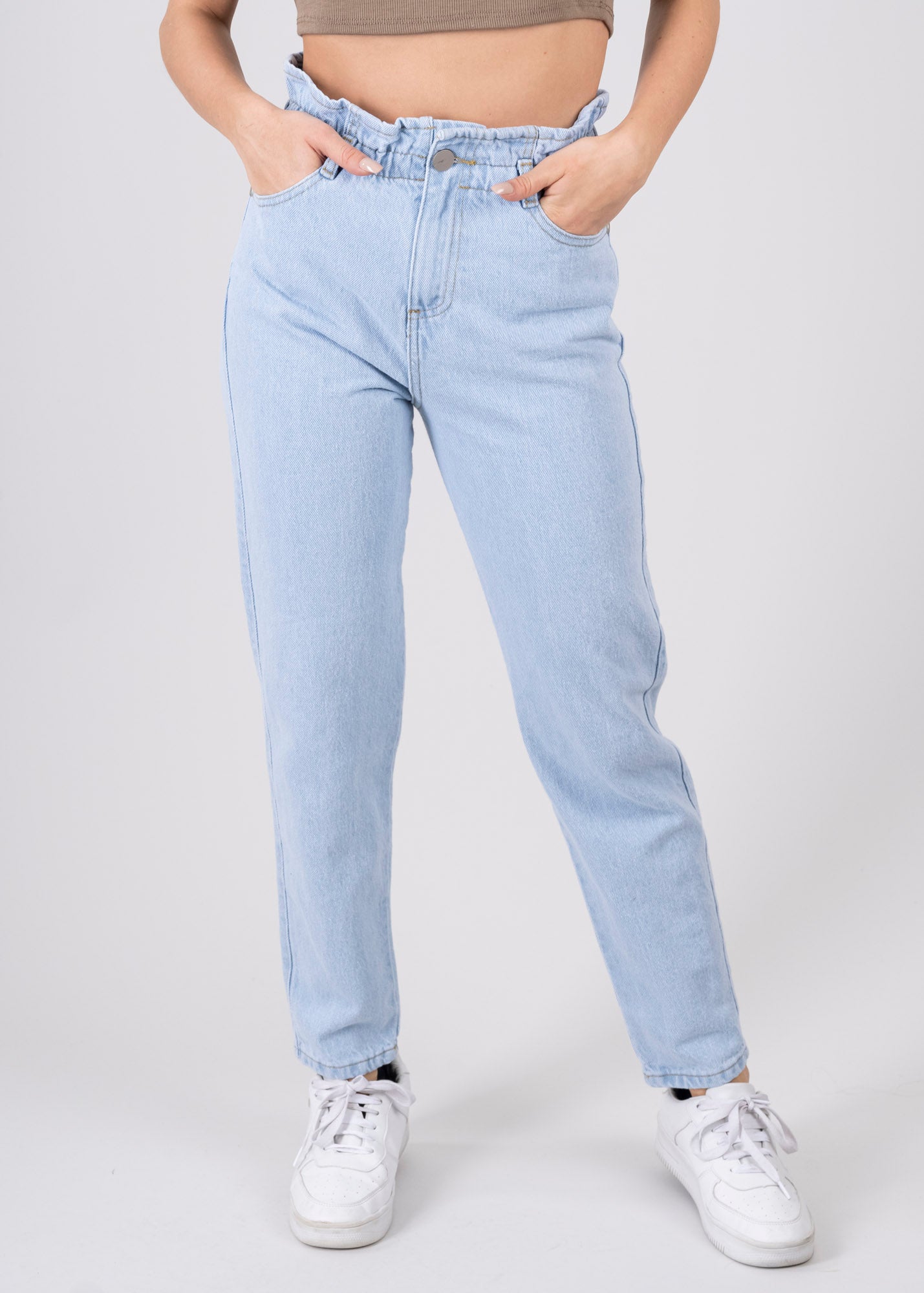 Jeans paper bag cintura alta BLEACHED