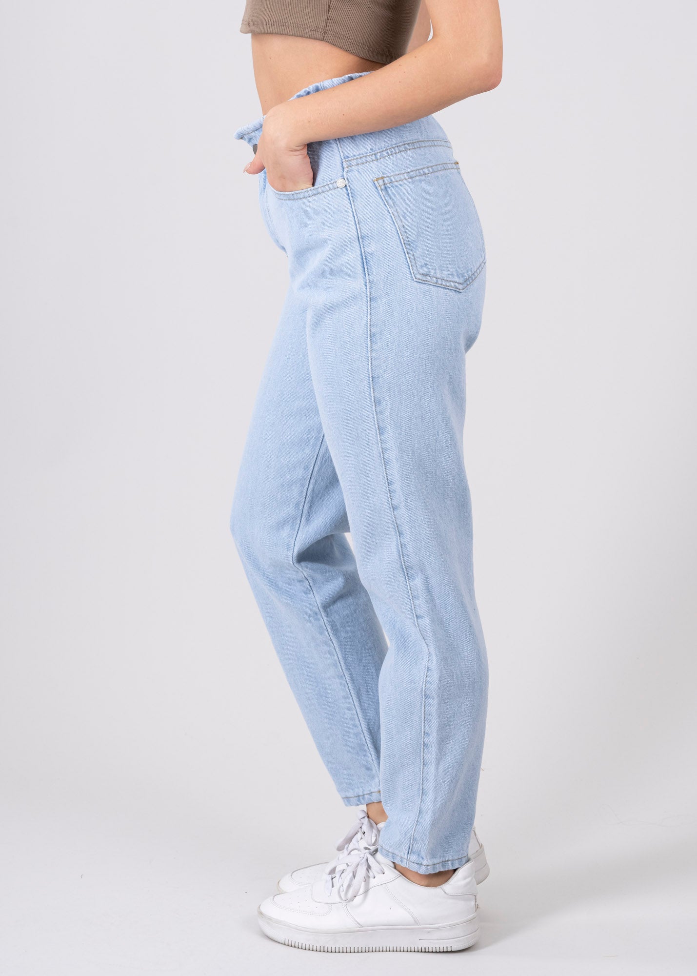 Jeans paper bag cintura alta BLEACHED