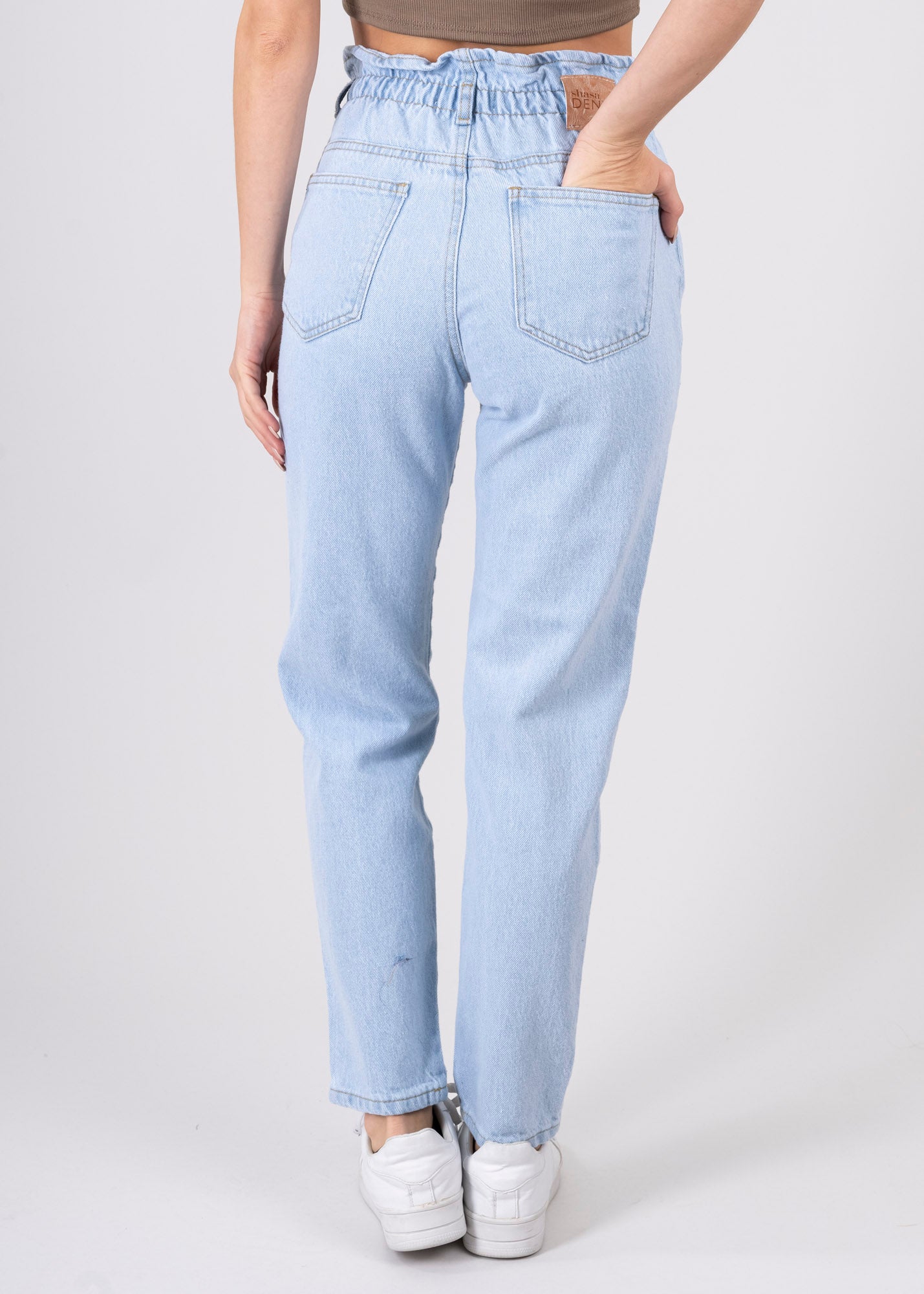 Jeans paper bag cintura alta BLEACHED
