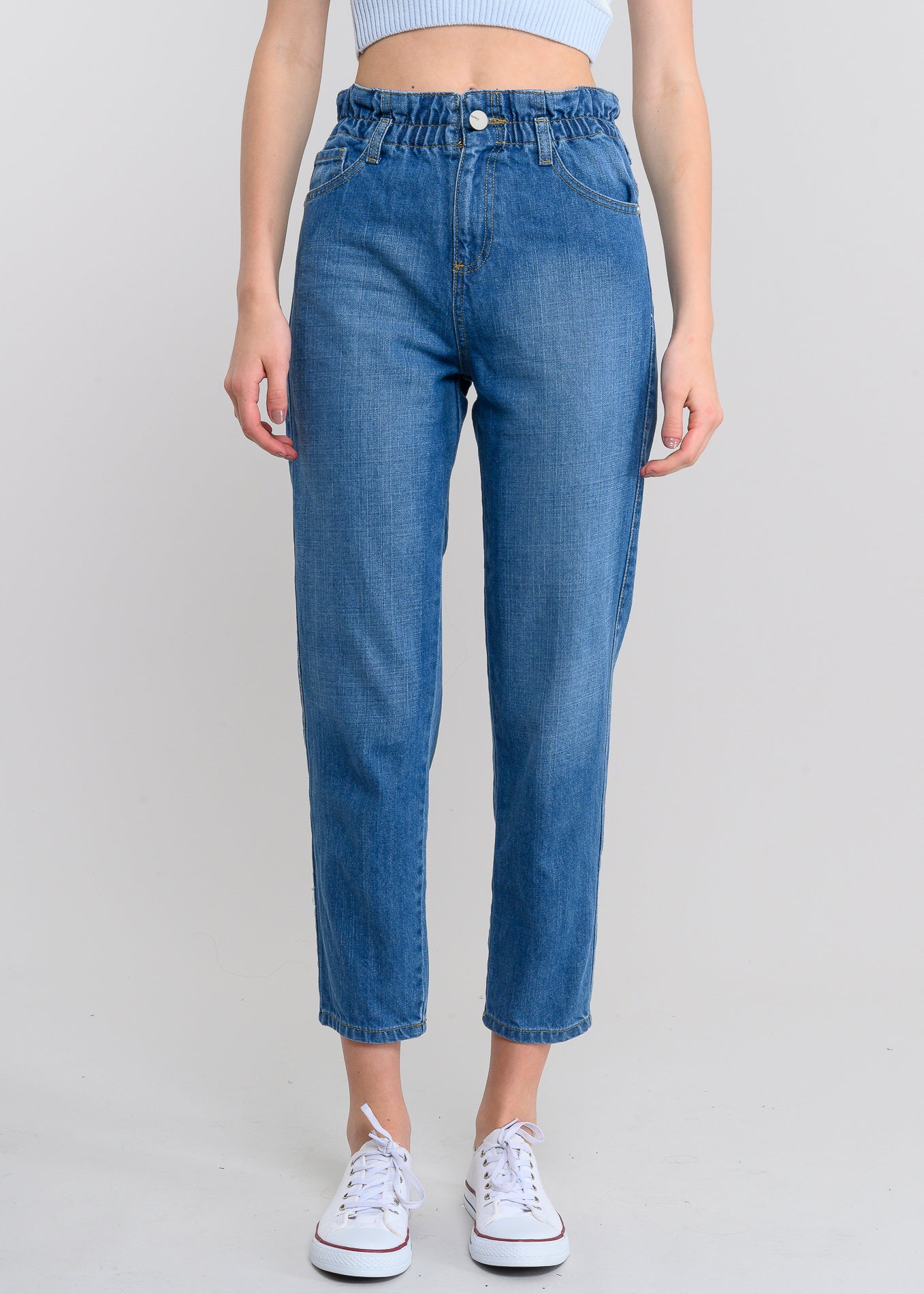 Jeans paper bag cintura alta MEDIUM WASH