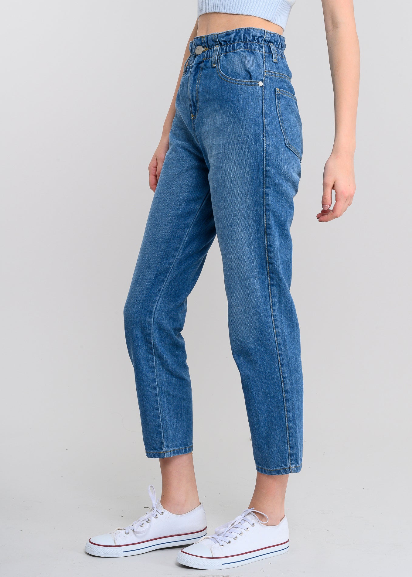 Jeans paper bag cintura alta MEDIUM WASH