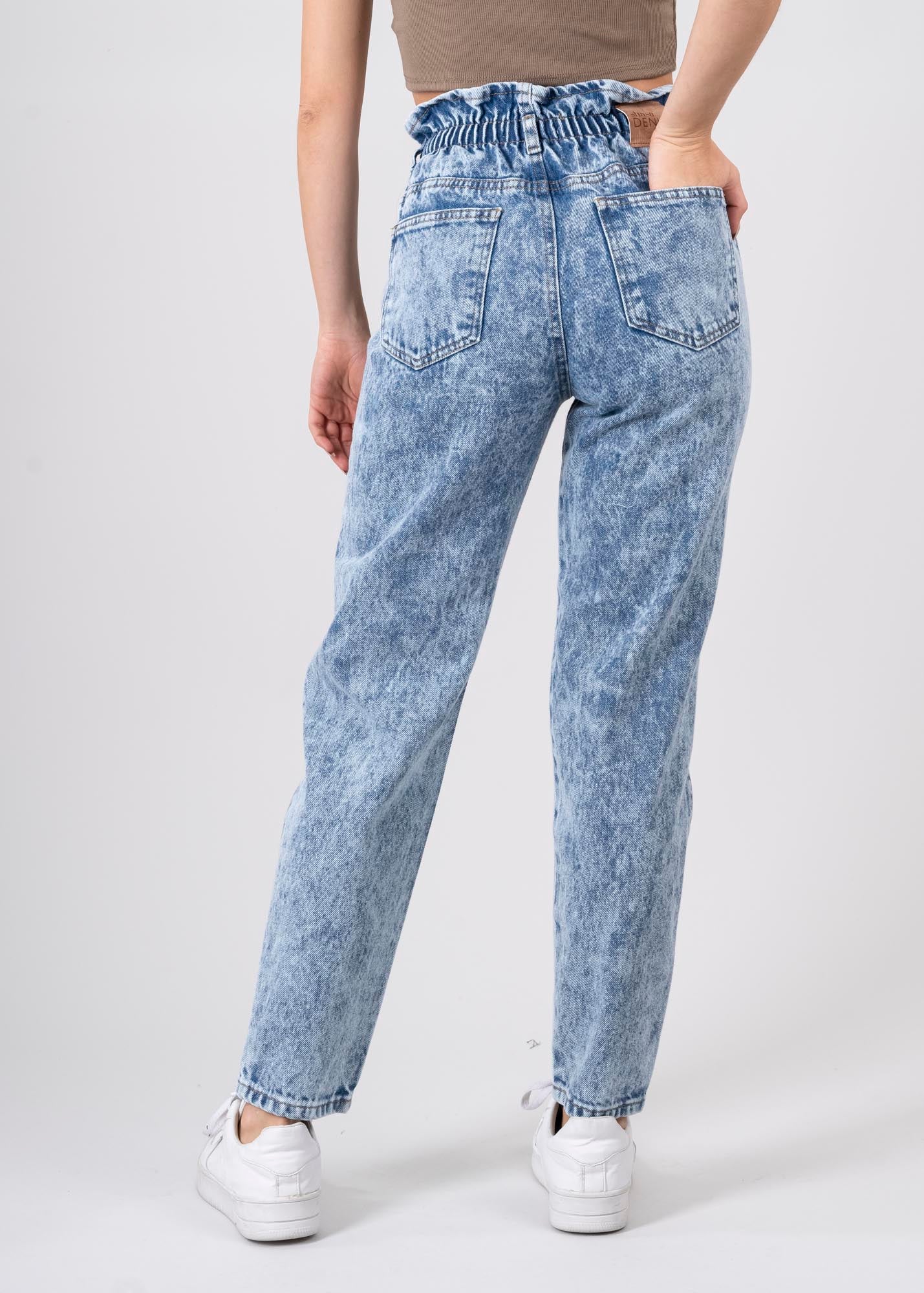 Jeans paper bag cintura alta ACID WASH