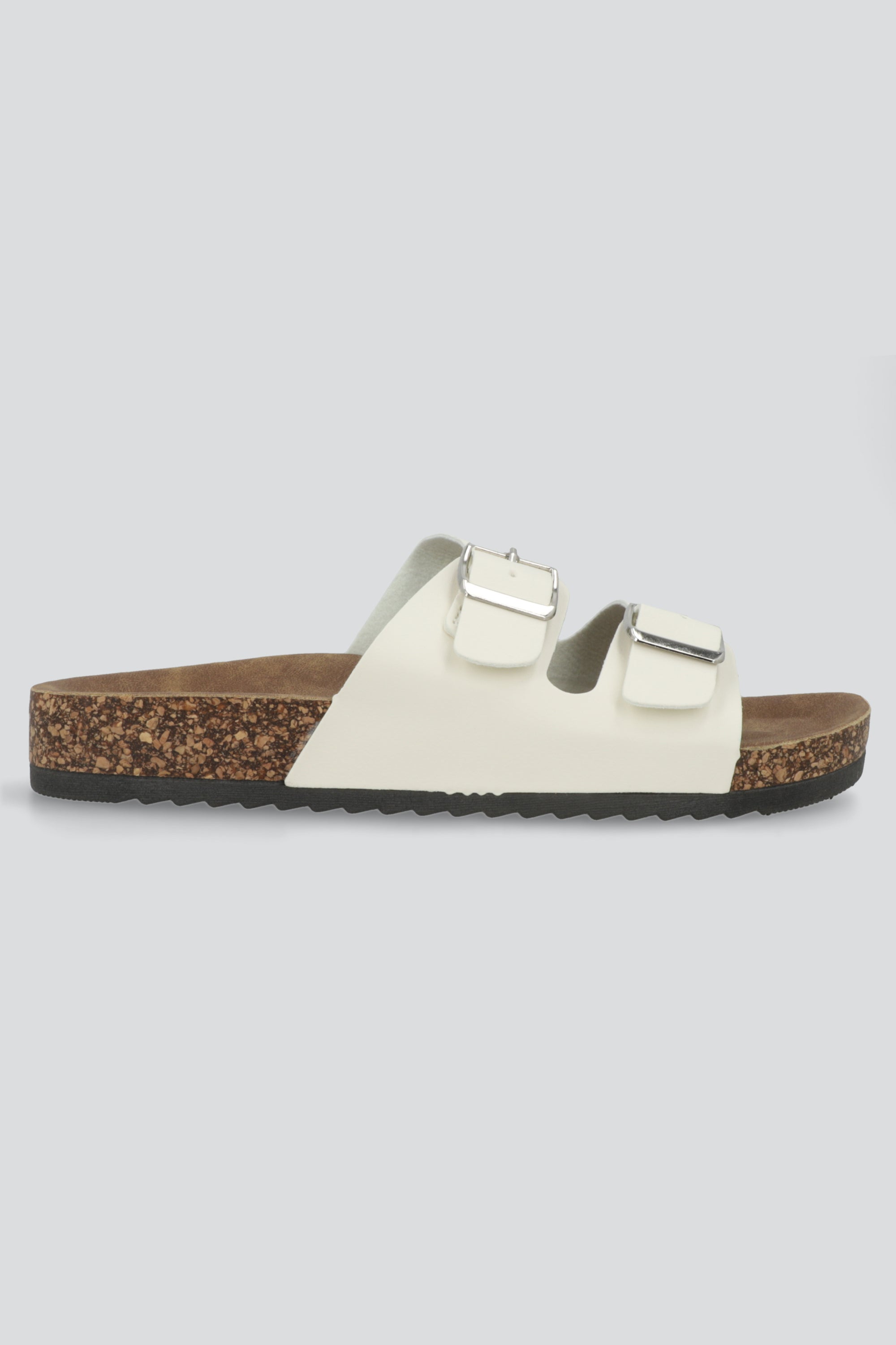 Sandalias 2 Hebillas Efecto Corcho BLANCO
