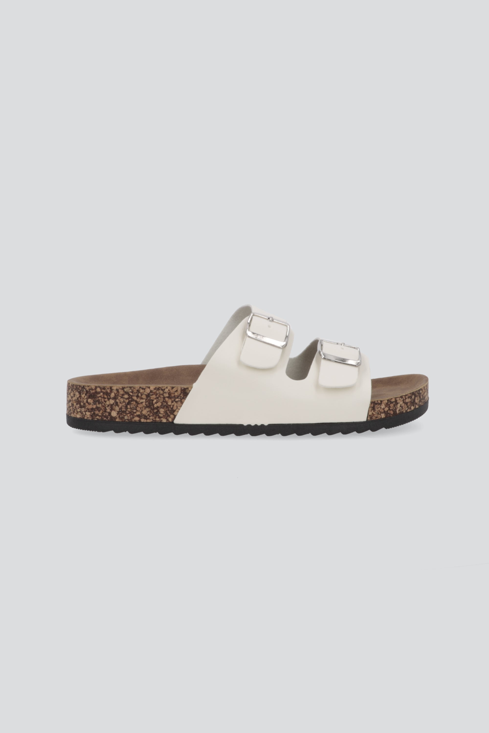 Sandalias 2 Hebillas Efecto Corcho BLANCO
