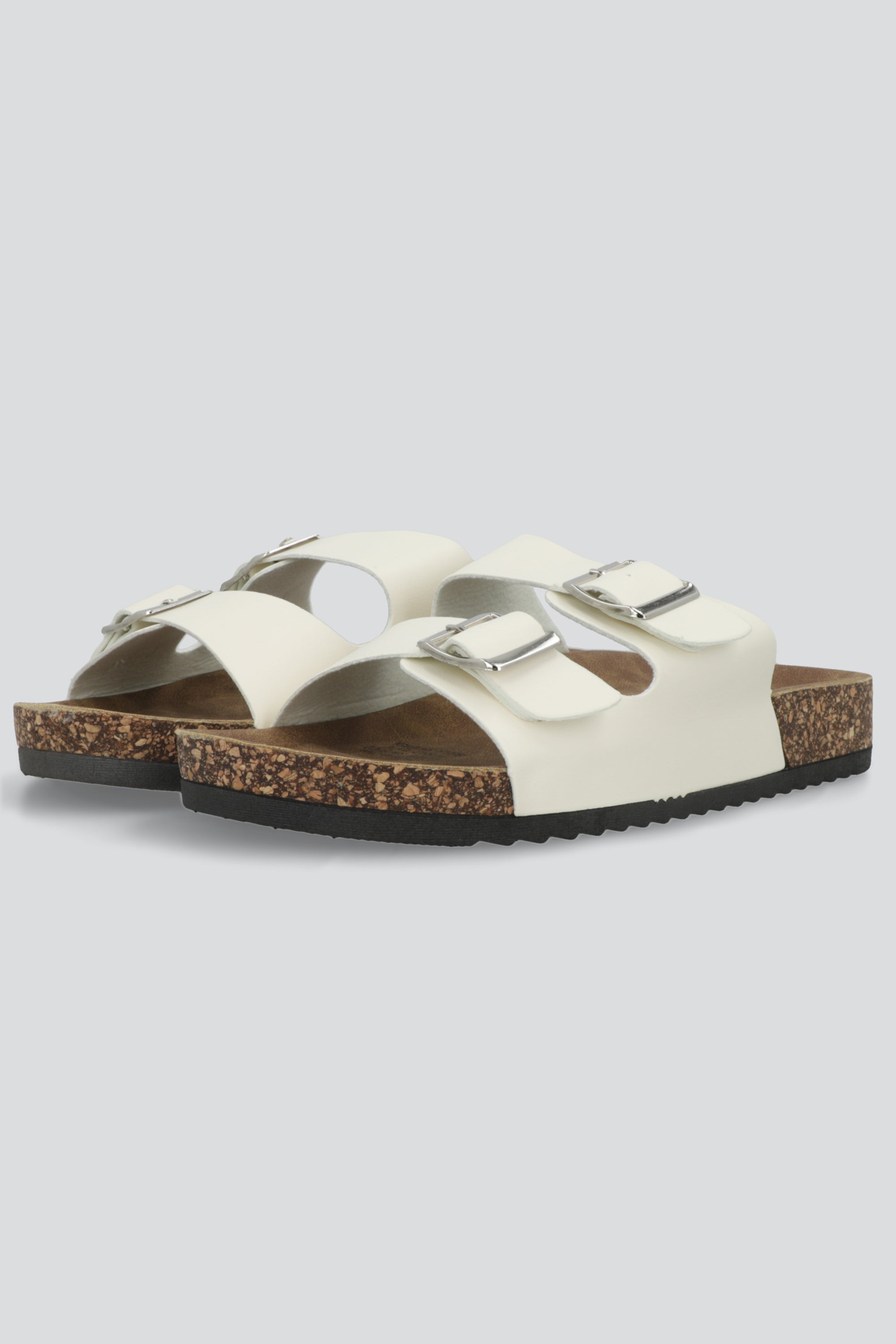 Sandalias 2 Hebillas Efecto Corcho BLANCO