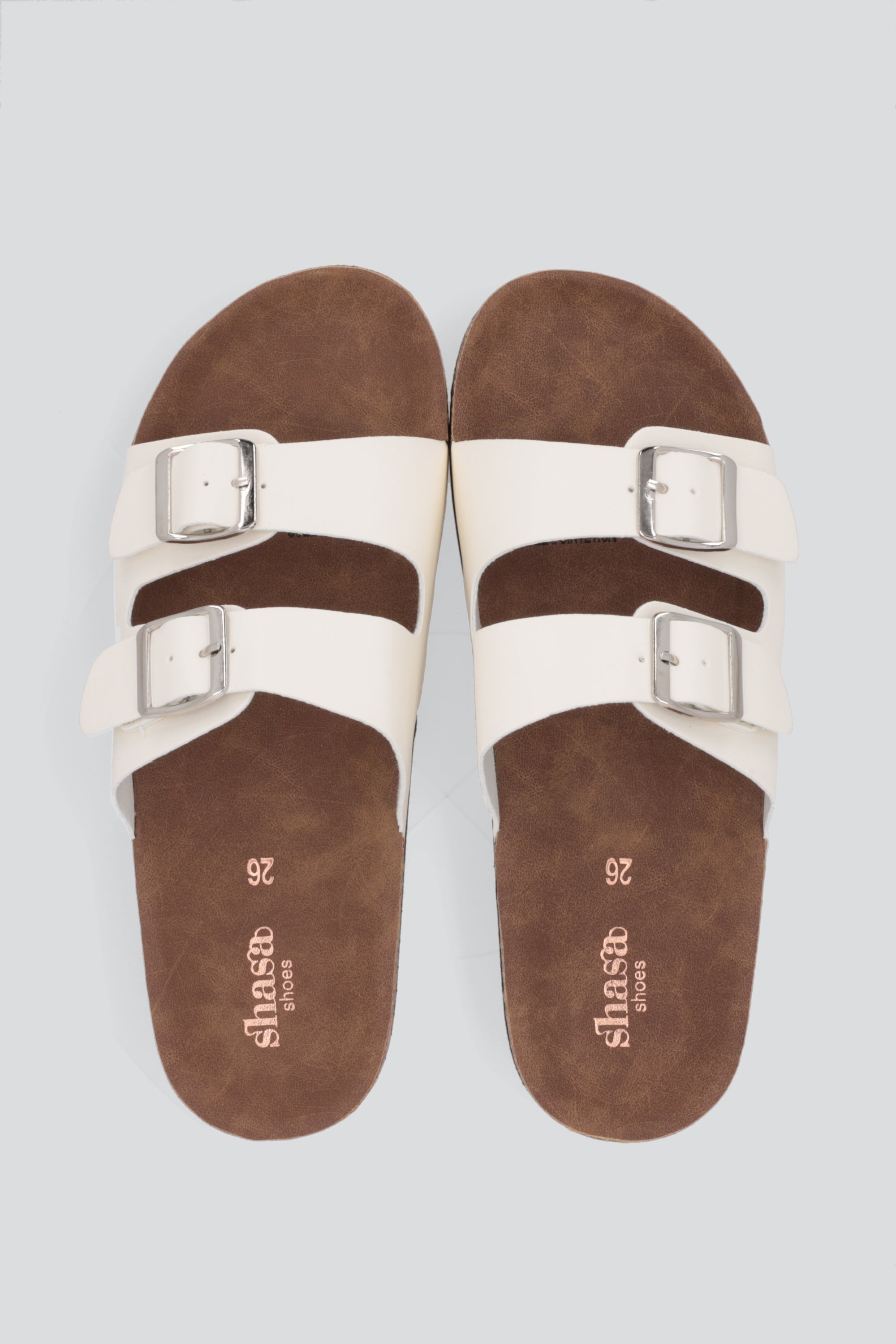 Sandalias 2 Hebillas Efecto Corcho BLANCO