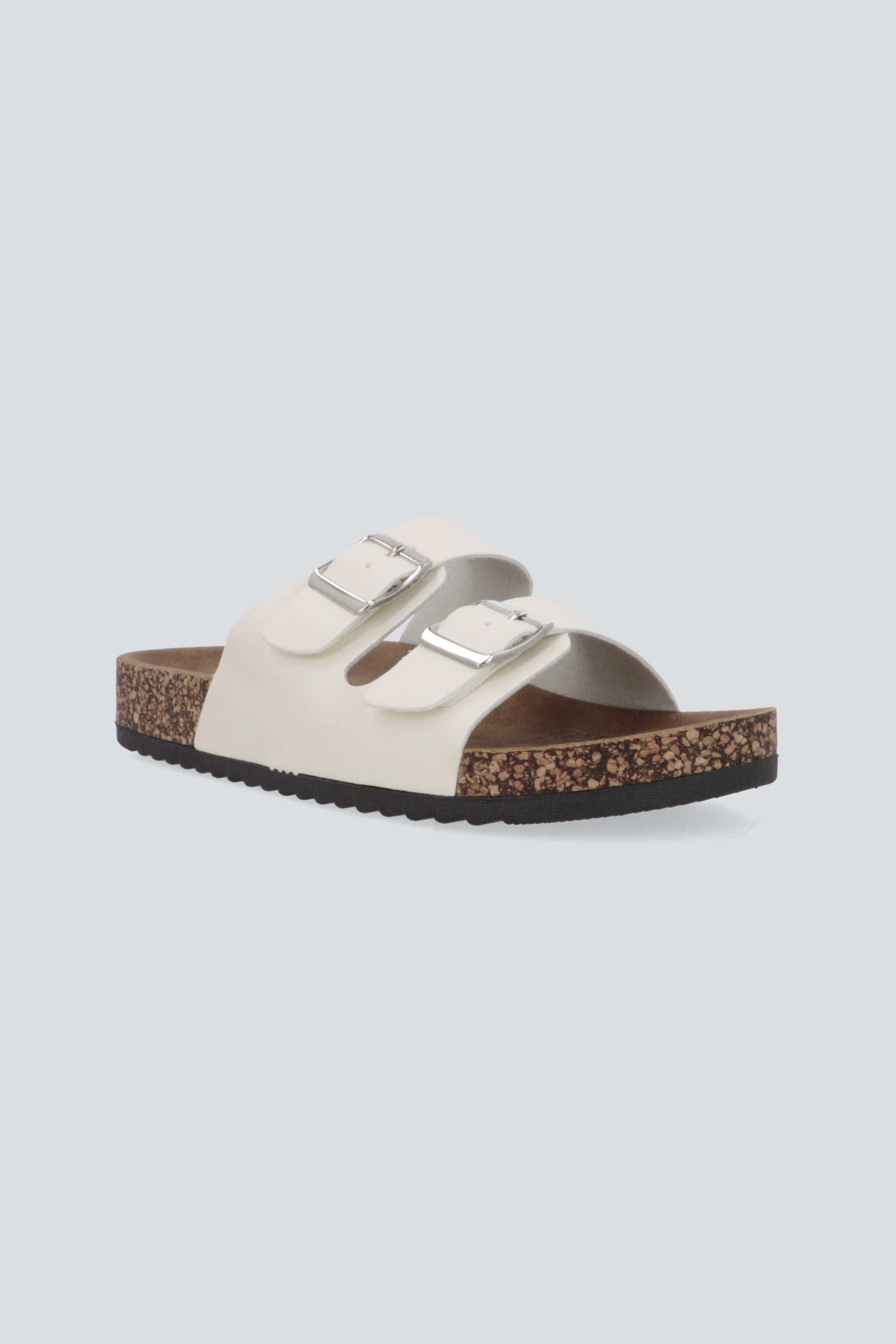 Sandalias 2 Hebillas Efecto Corcho BLANCO