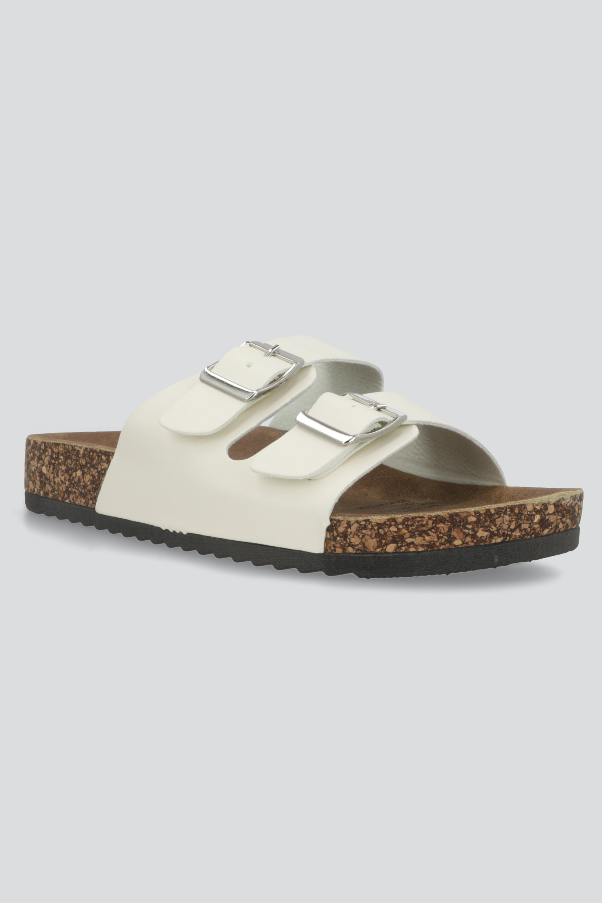 Sandalias 2 Hebillas Efecto Corcho BLANCO