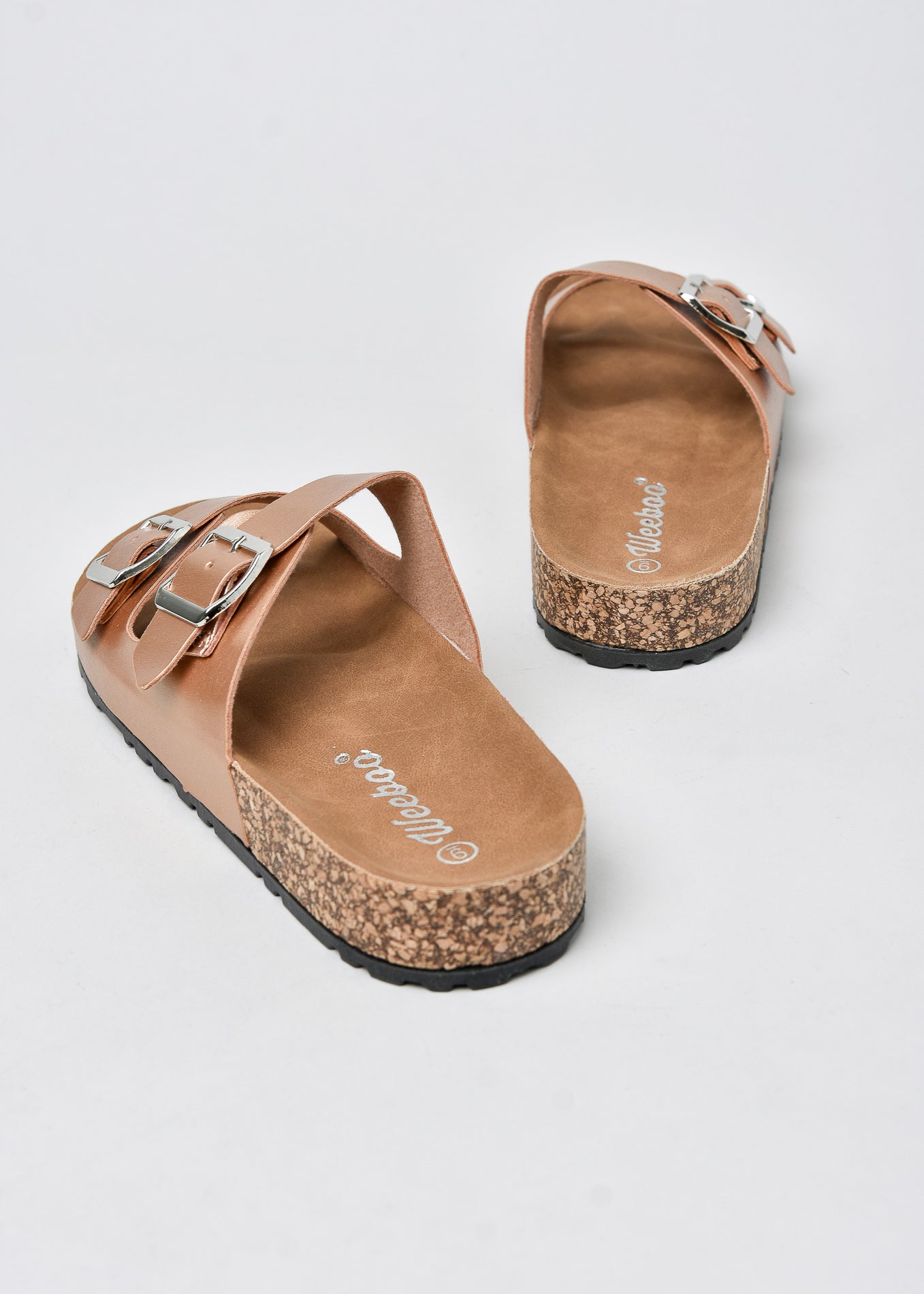 Sandalias 2 Hebillas Efecto Corcho ORO ROSA