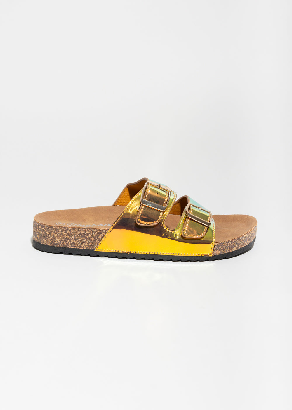 Sandalias 2 Hebillas Efecto Corcho IRIDISCENTE