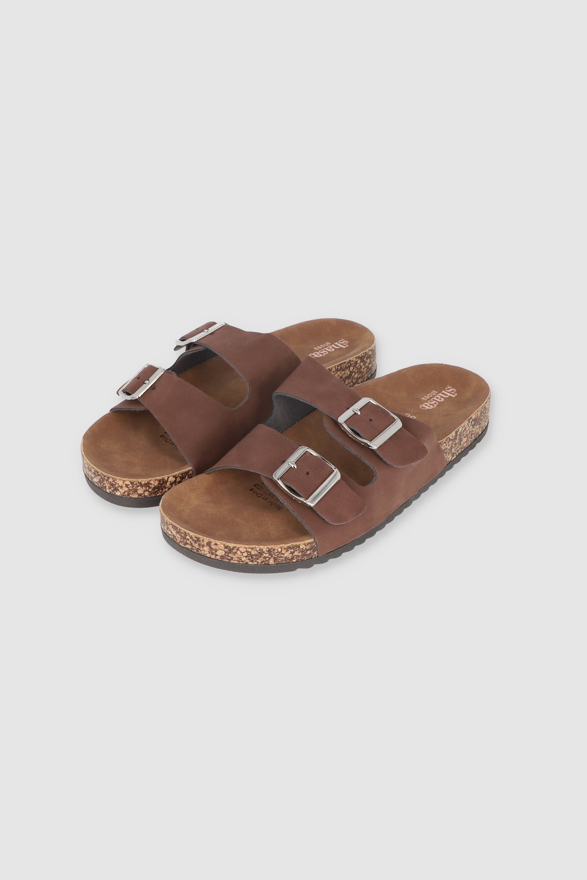 Sandalias 2 Hebillas Efecto Corcho CAFE