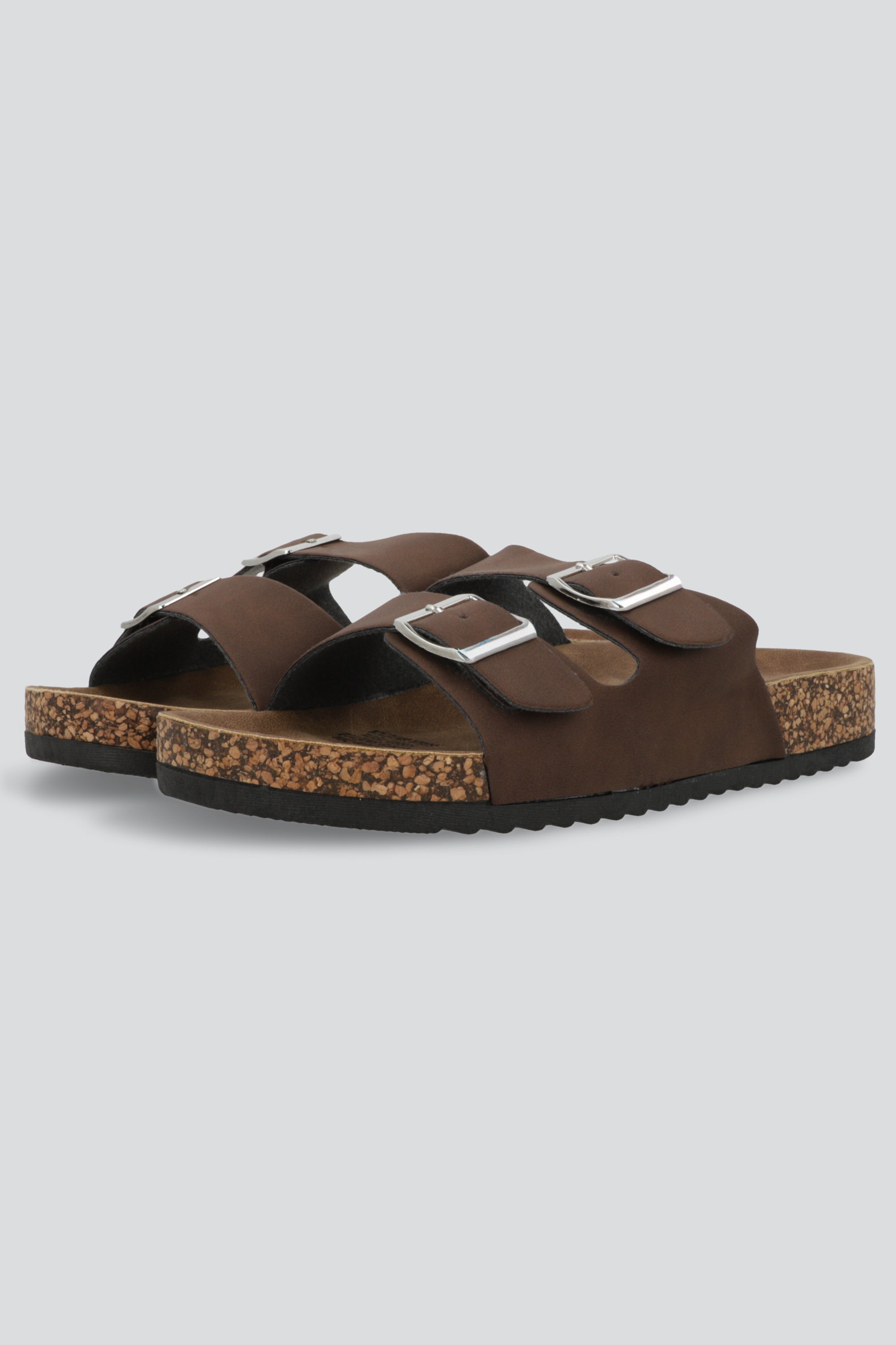 Sandalias 2 Hebillas Efecto Corcho CAFE