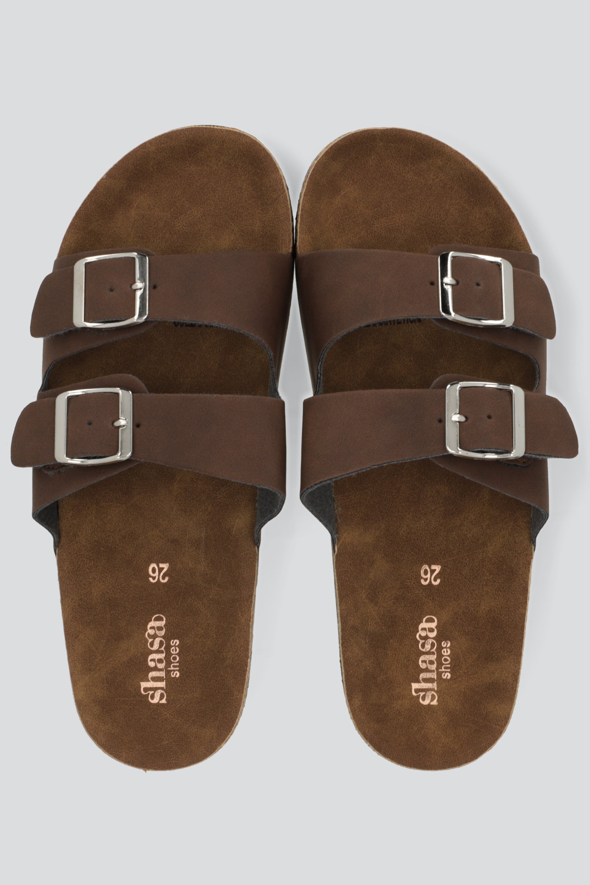 Sandalias 2 Hebillas Efecto Corcho CAFE