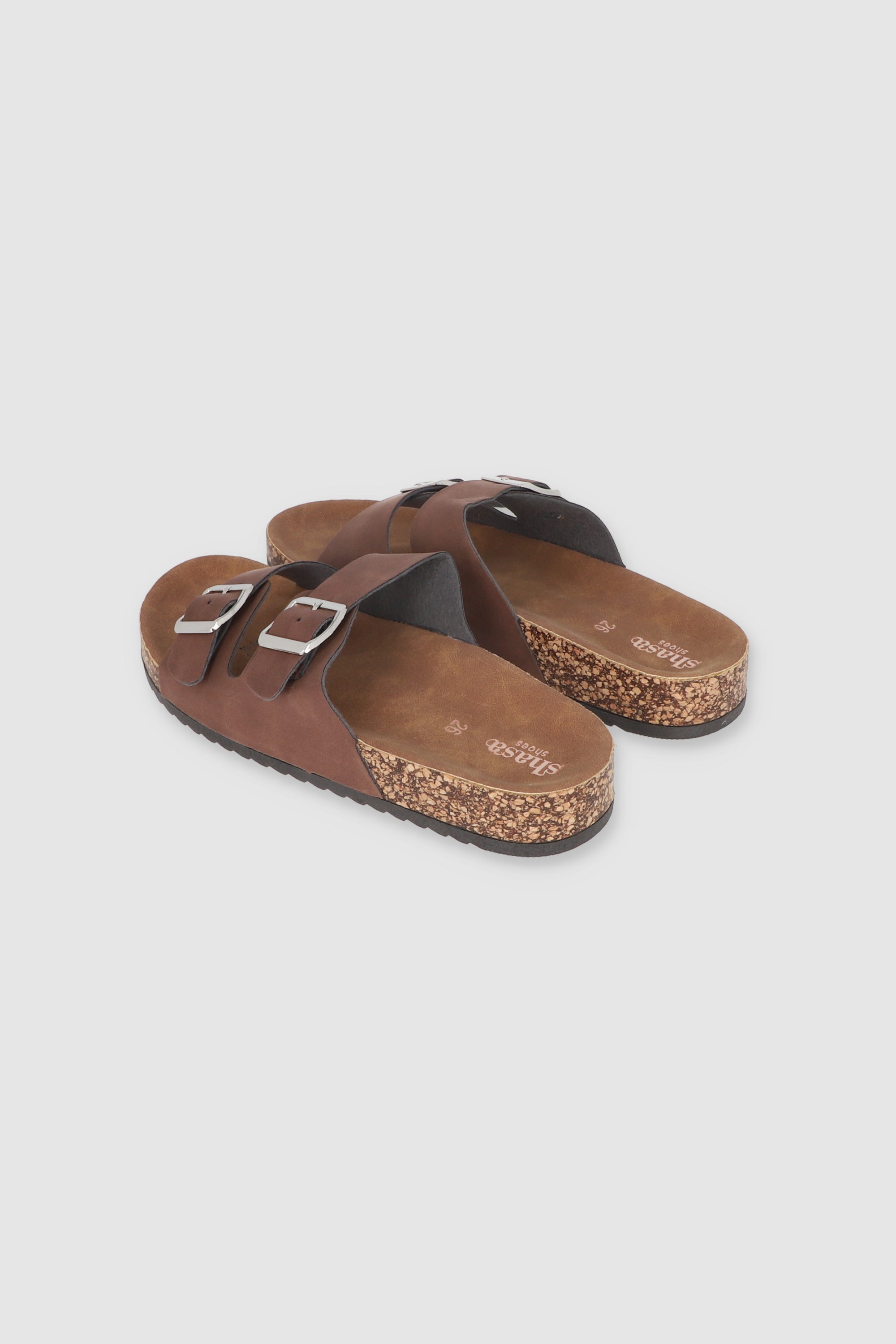 Sandalias 2 Hebillas Efecto Corcho CAFE