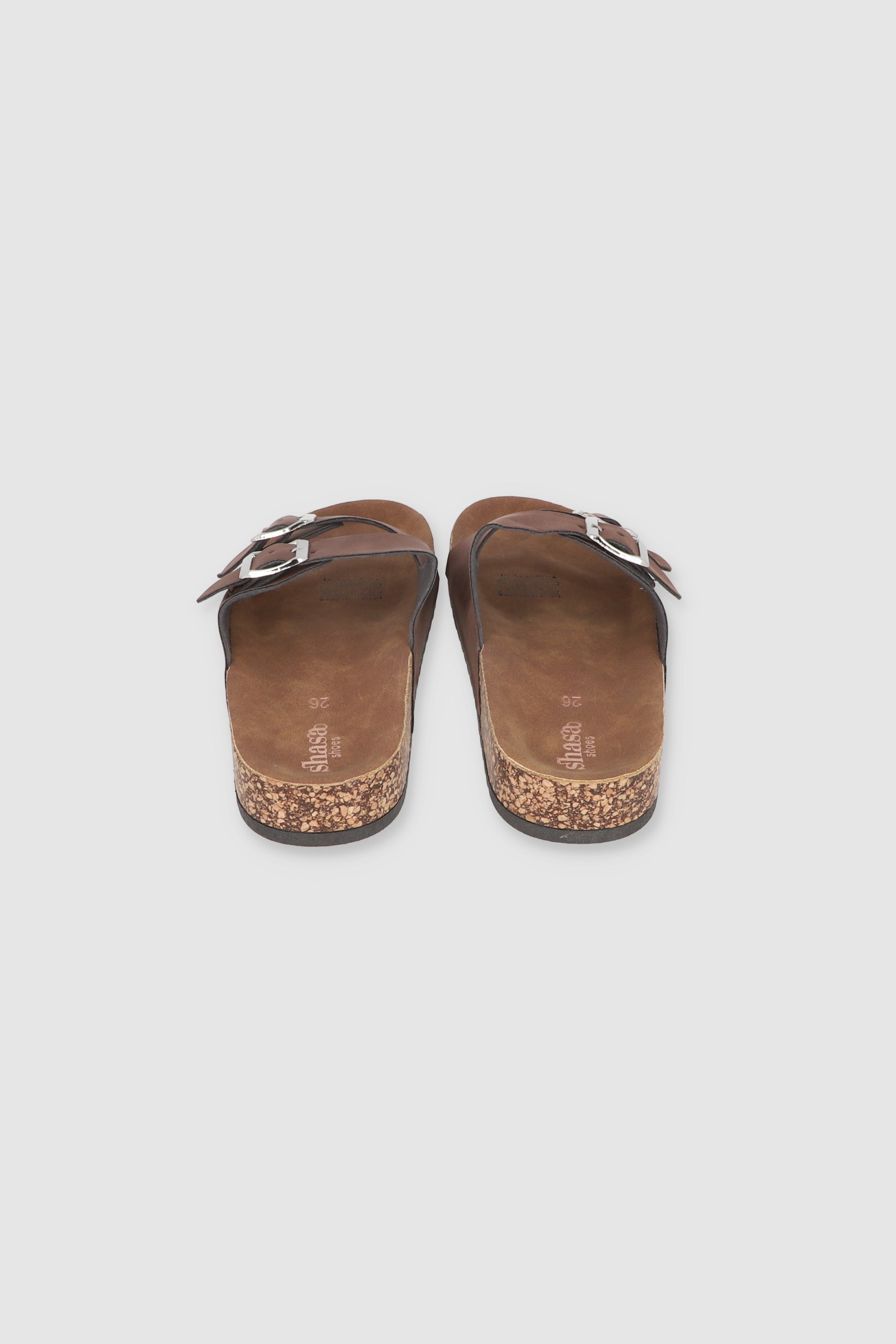 Sandalias 2 Hebillas Efecto Corcho CAFE