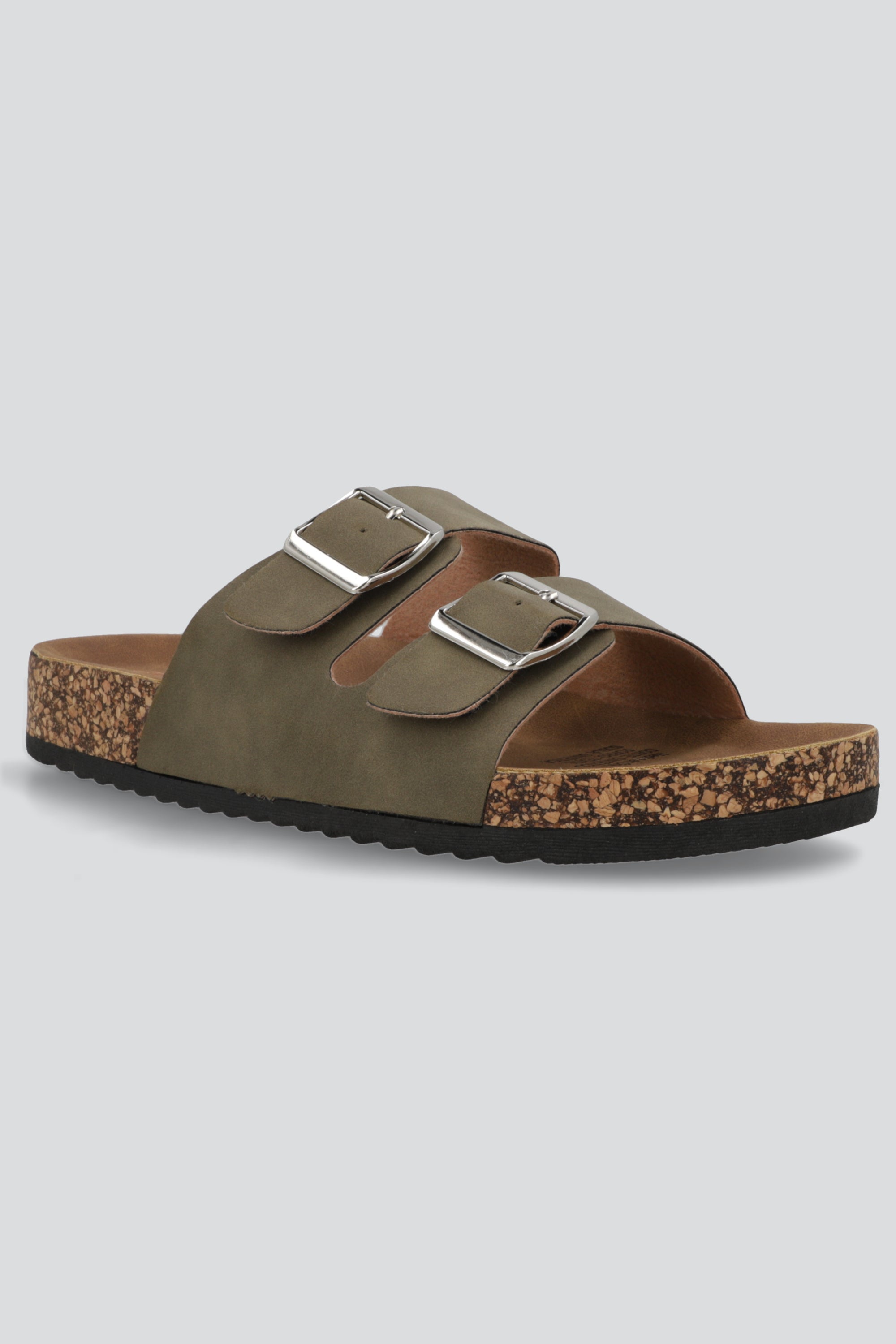 Sandalias 2 Hebillas Efecto Corcho OLIVO