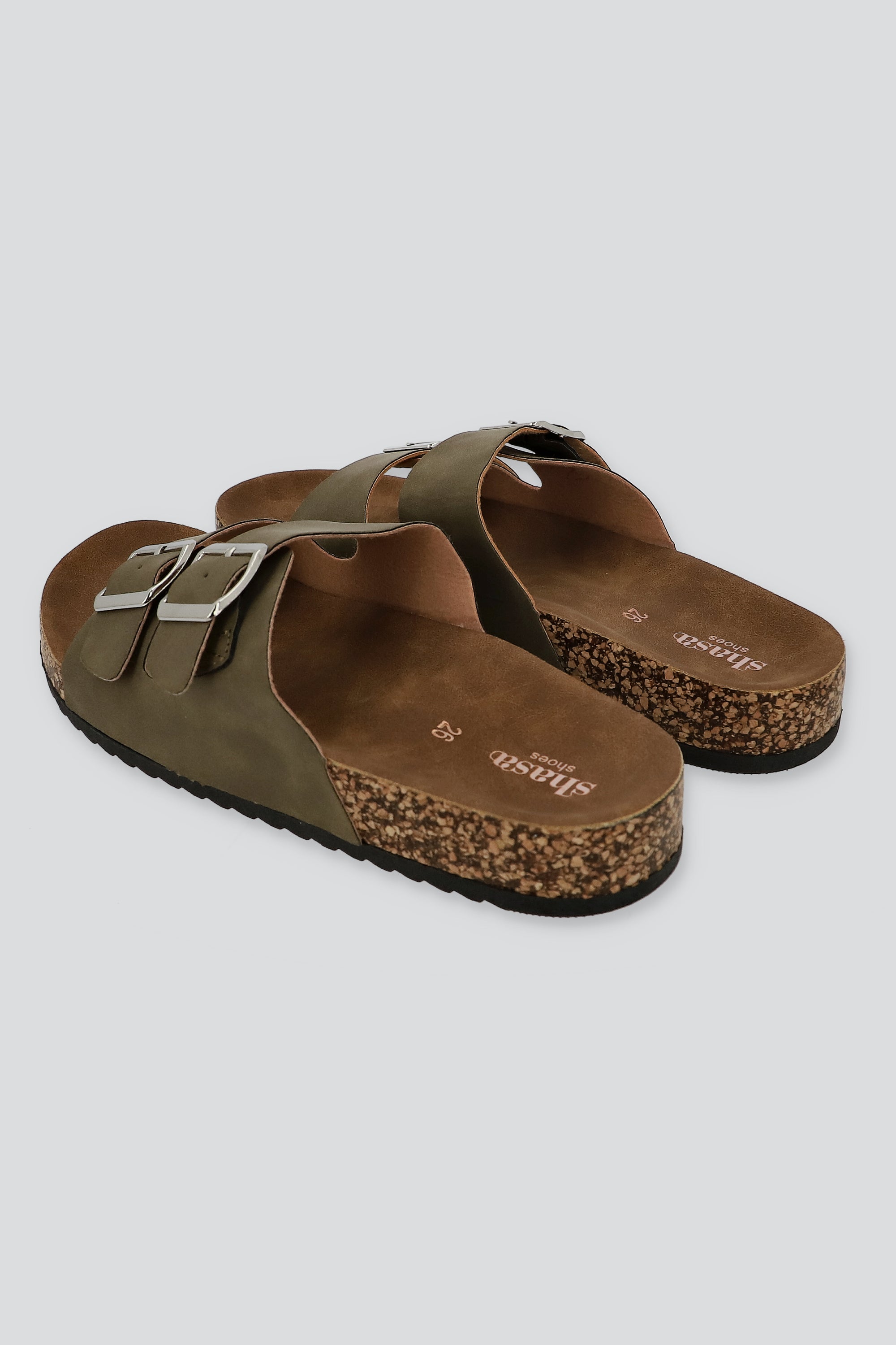 Sandalias 2 Hebillas Efecto Corcho OLIVO