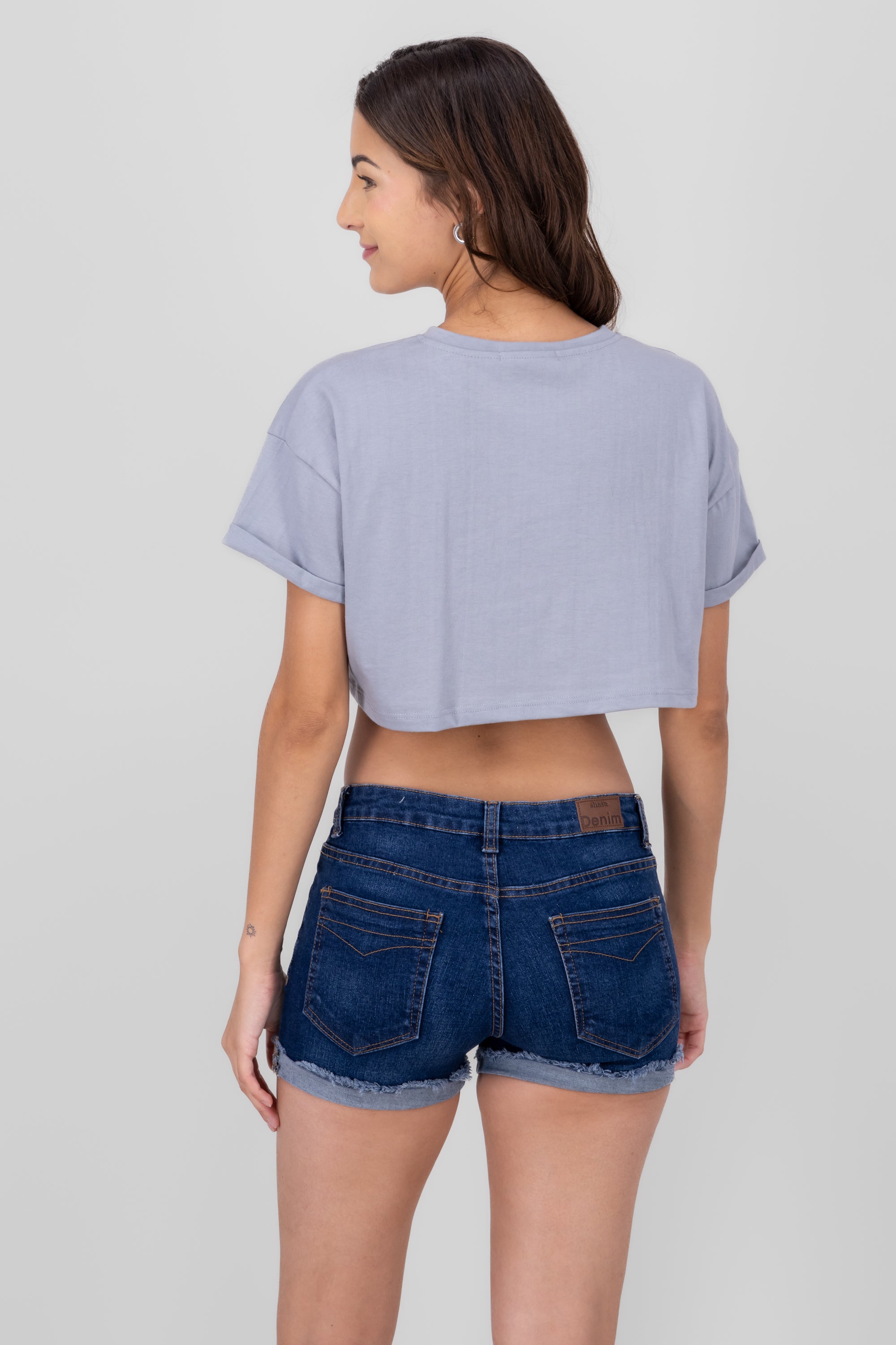 Playera Crop California PLATA