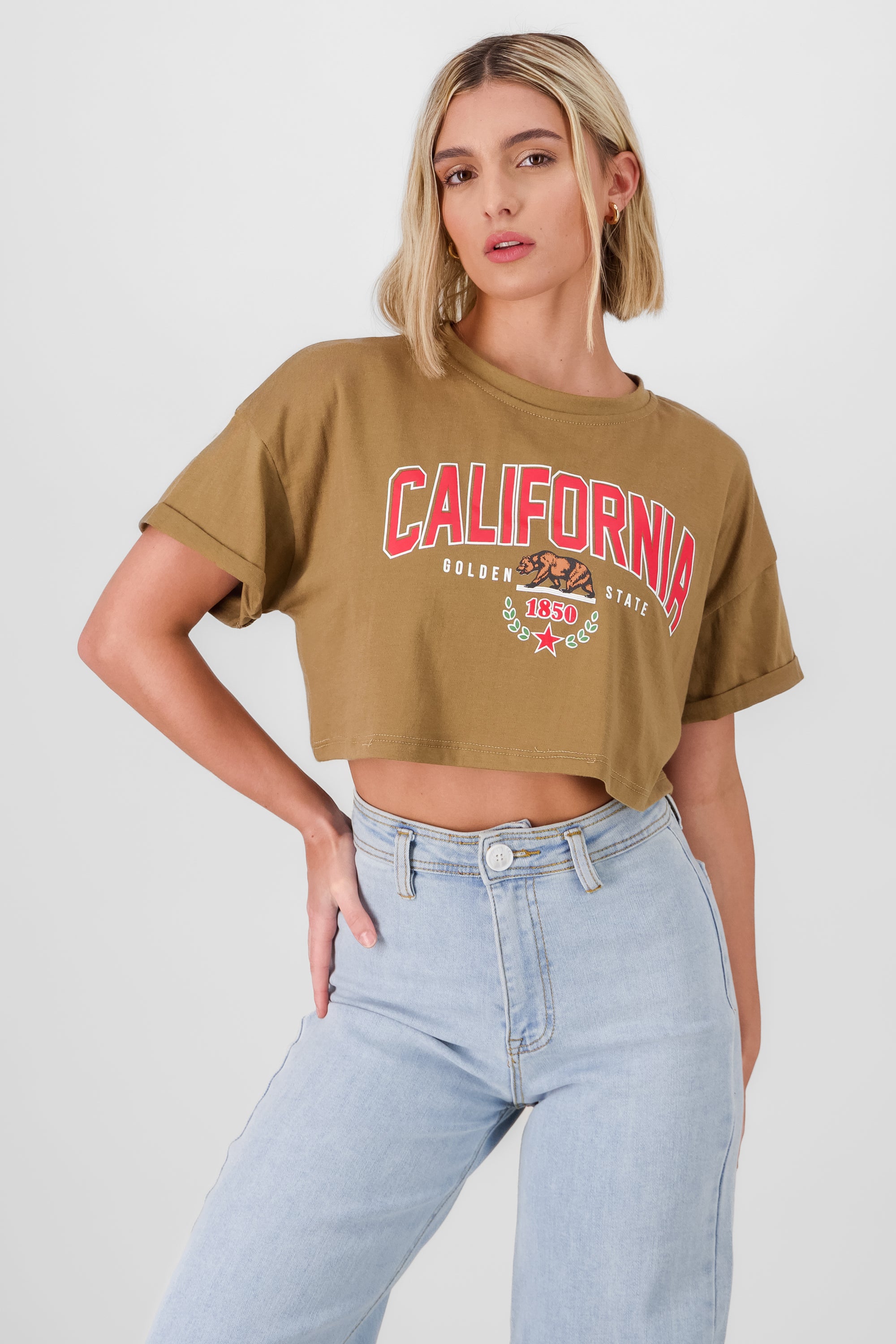 Playera Crop California COBRE