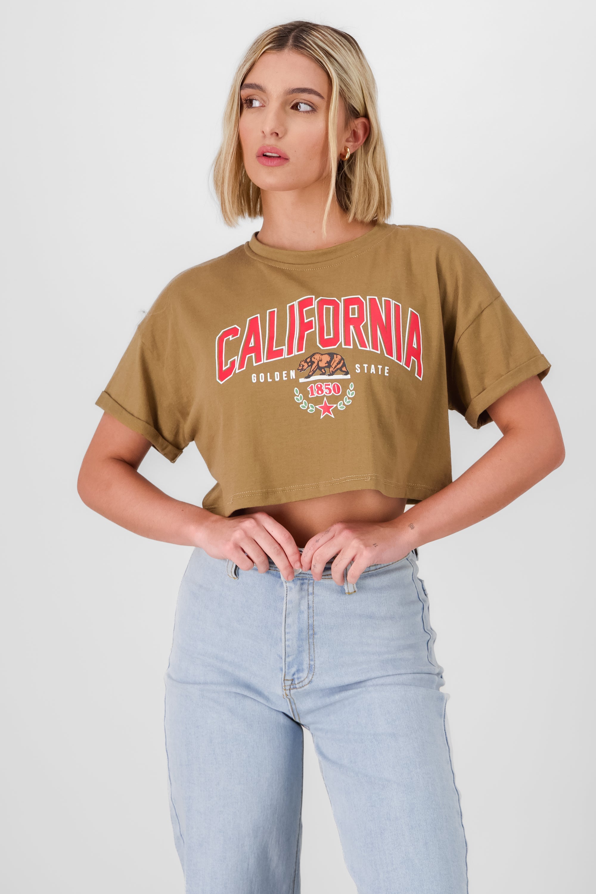 Playera Crop California COBRE