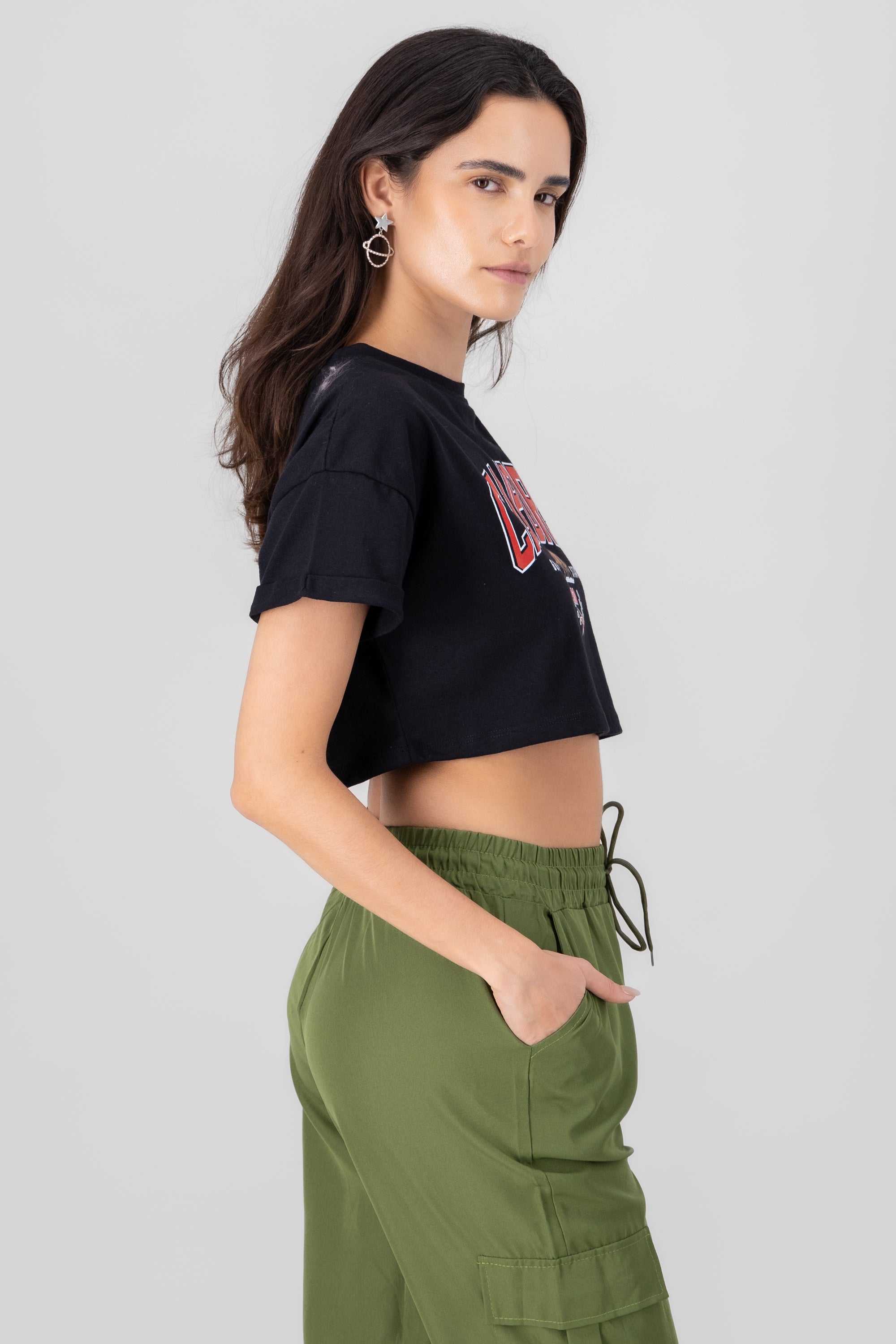 Playera Crop California NEGRO COMBO