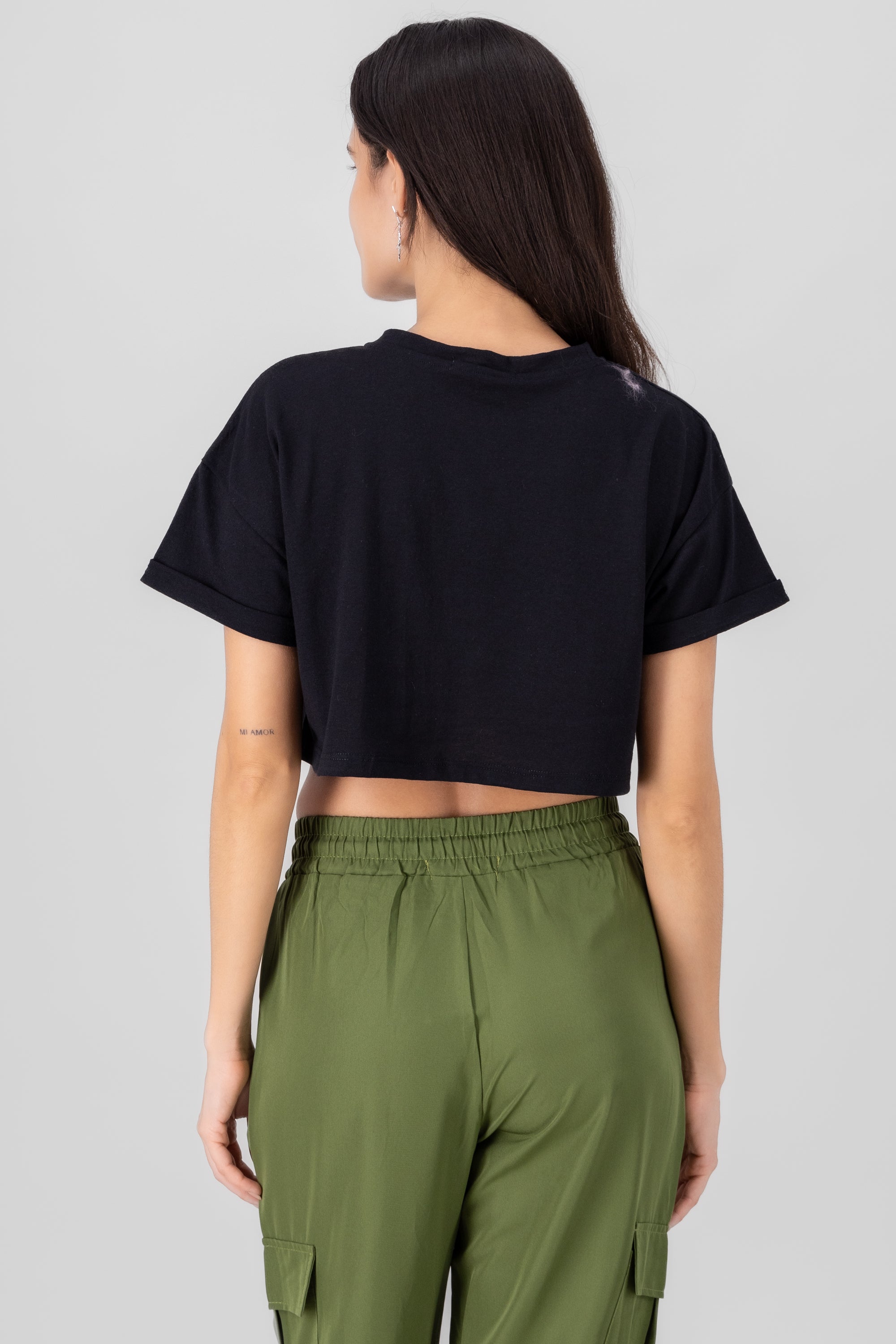 Playera Crop California NEGRO COMBO