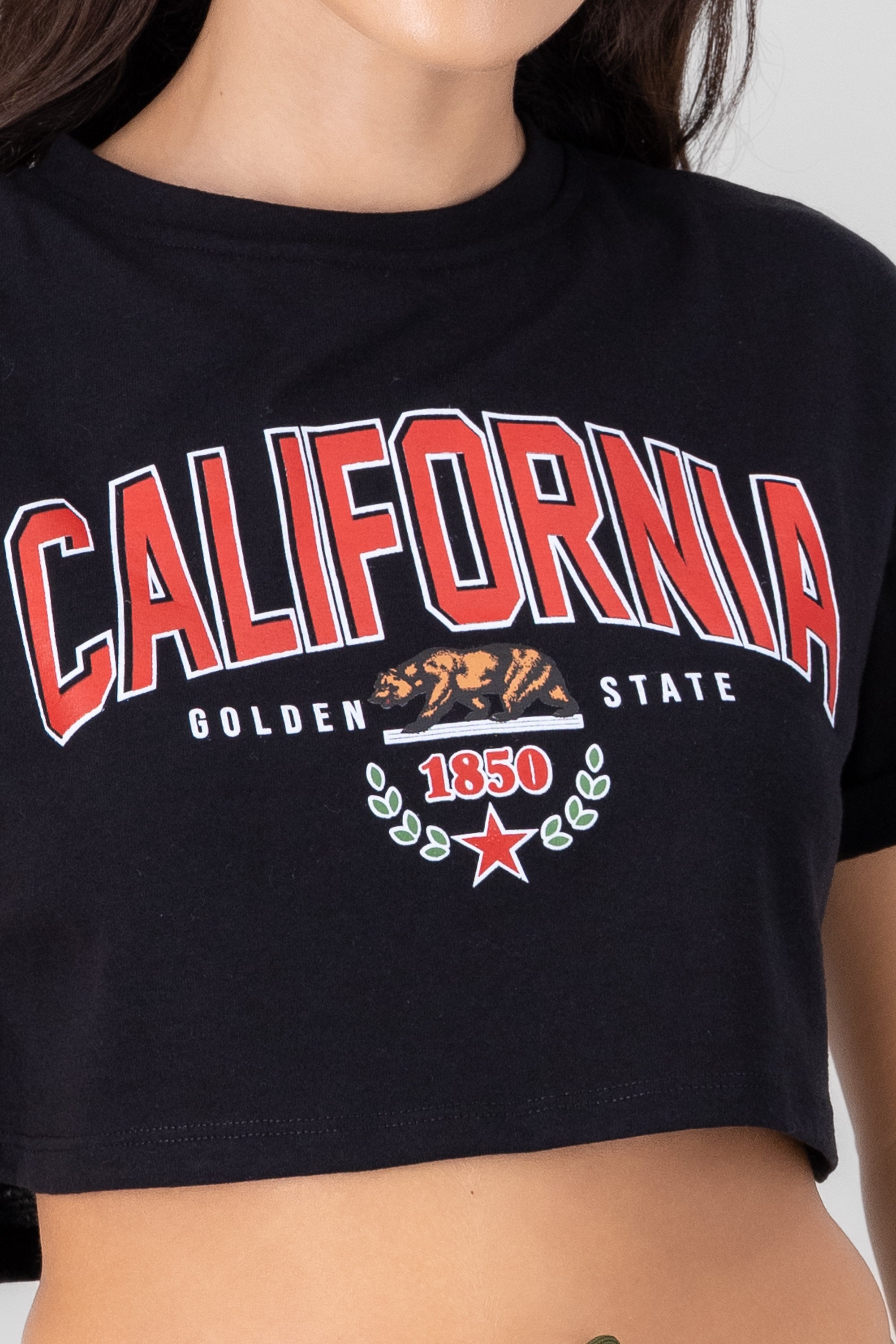 Playera Crop California NEGRO COMBO