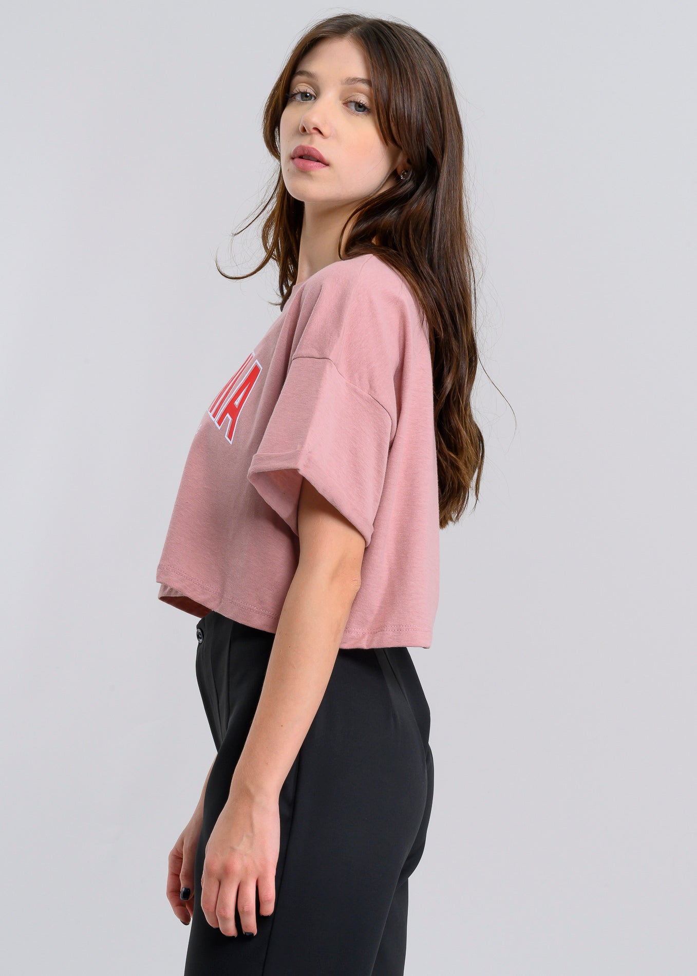 Playera Crop California ROSA COMBO