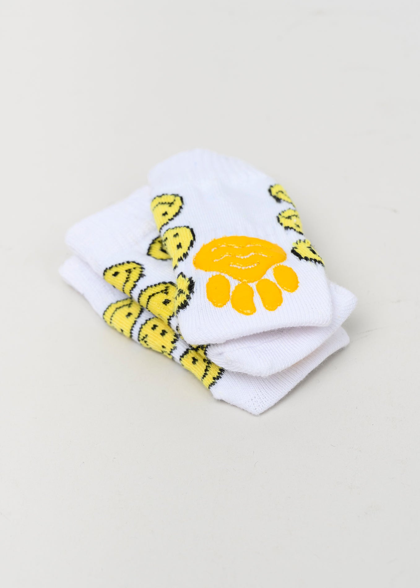 Set 2 pares calcetines mascota caritas felices BLANCO