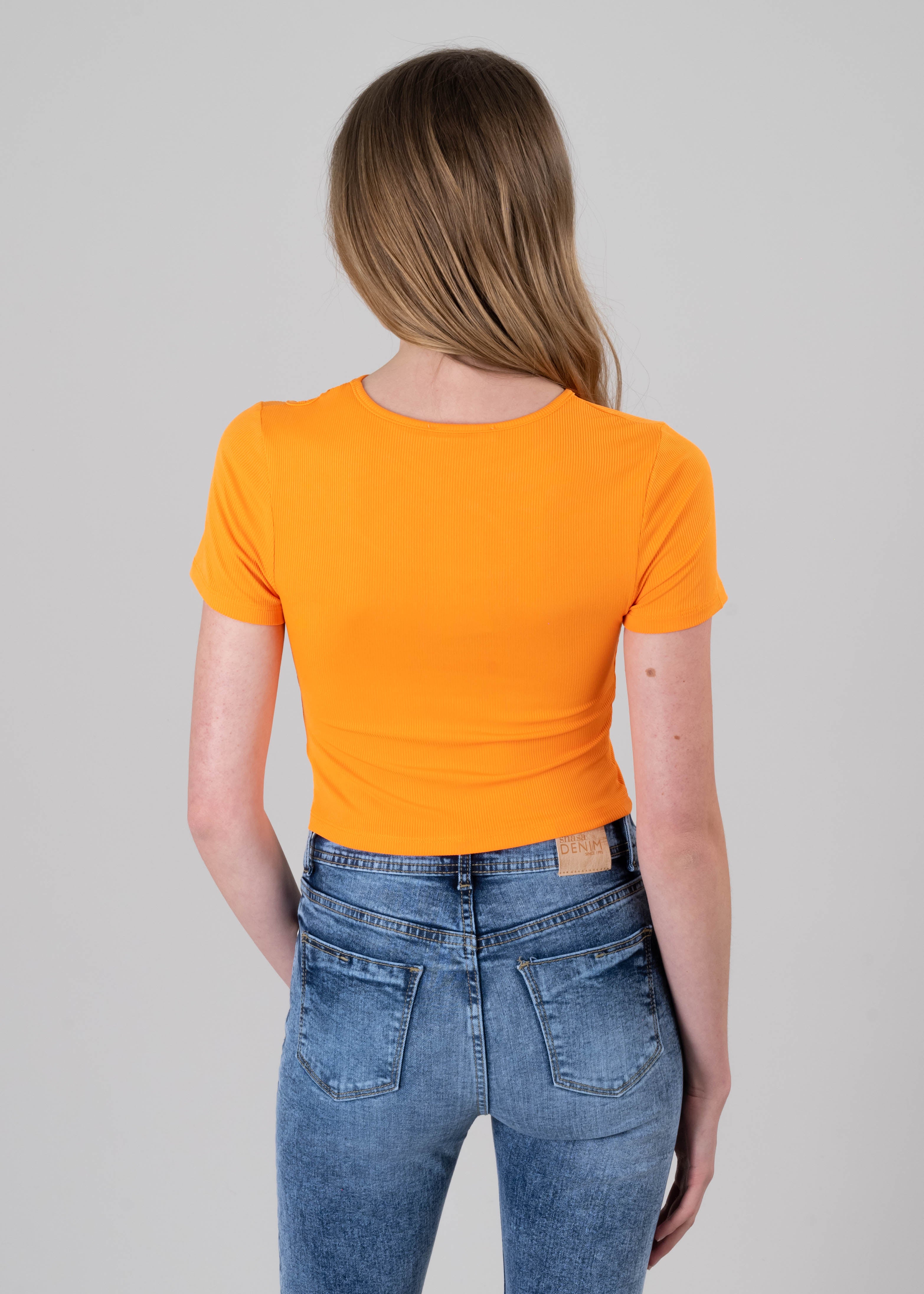 Top escote asimétrico NARANJA