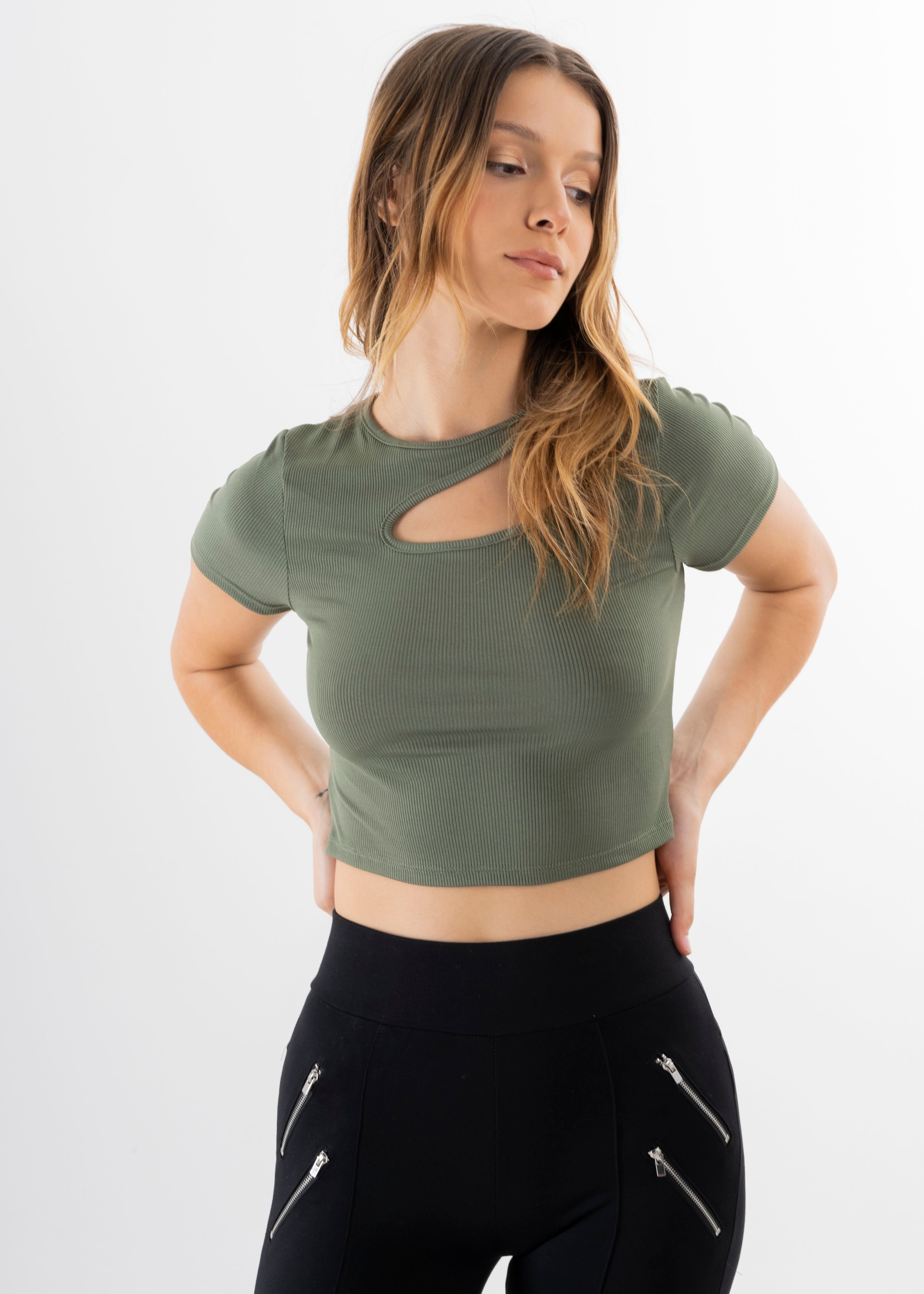 Top escote asimétrico OLIVO