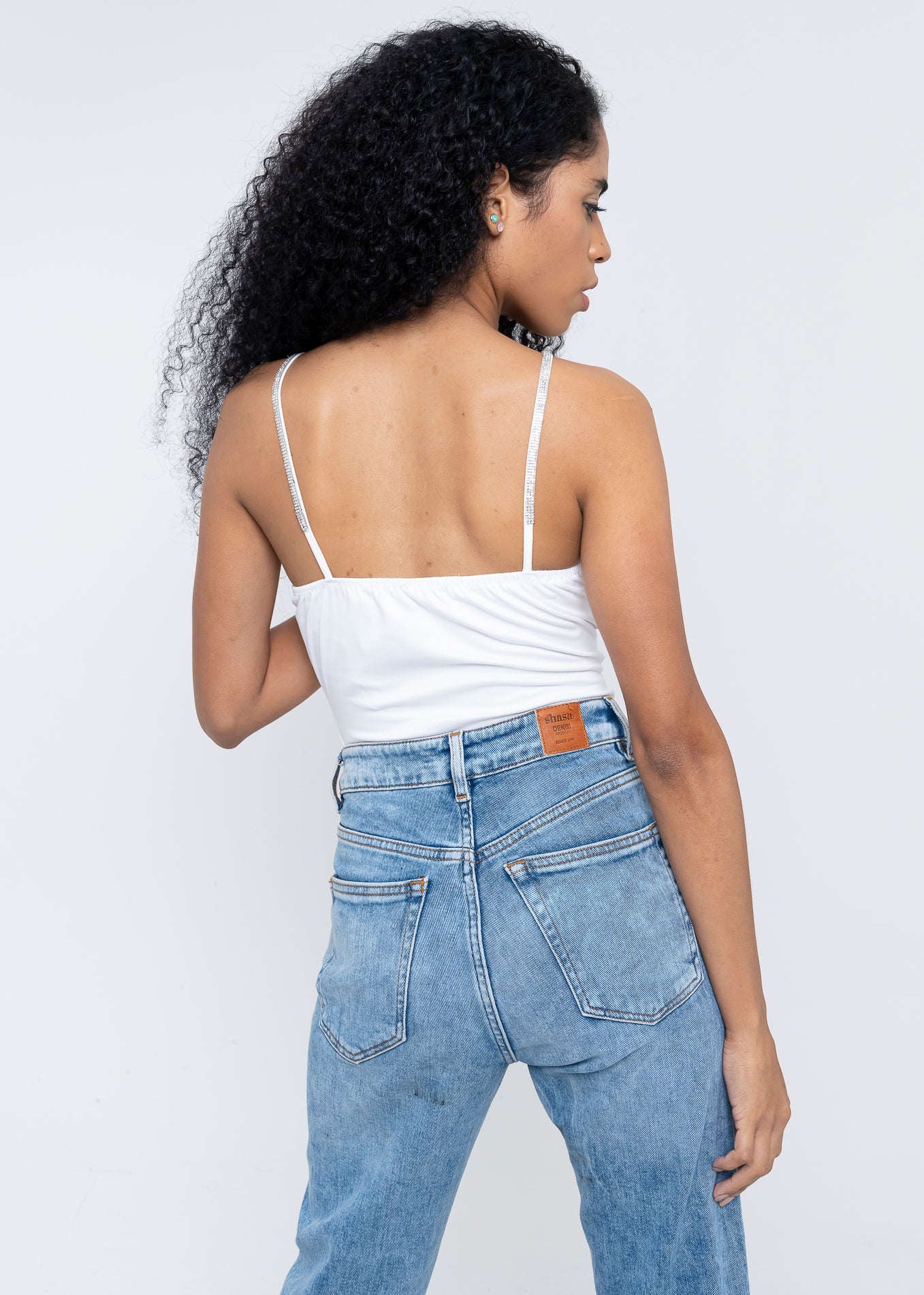 Bodysuit Liso Tirante Brillos BLANCO