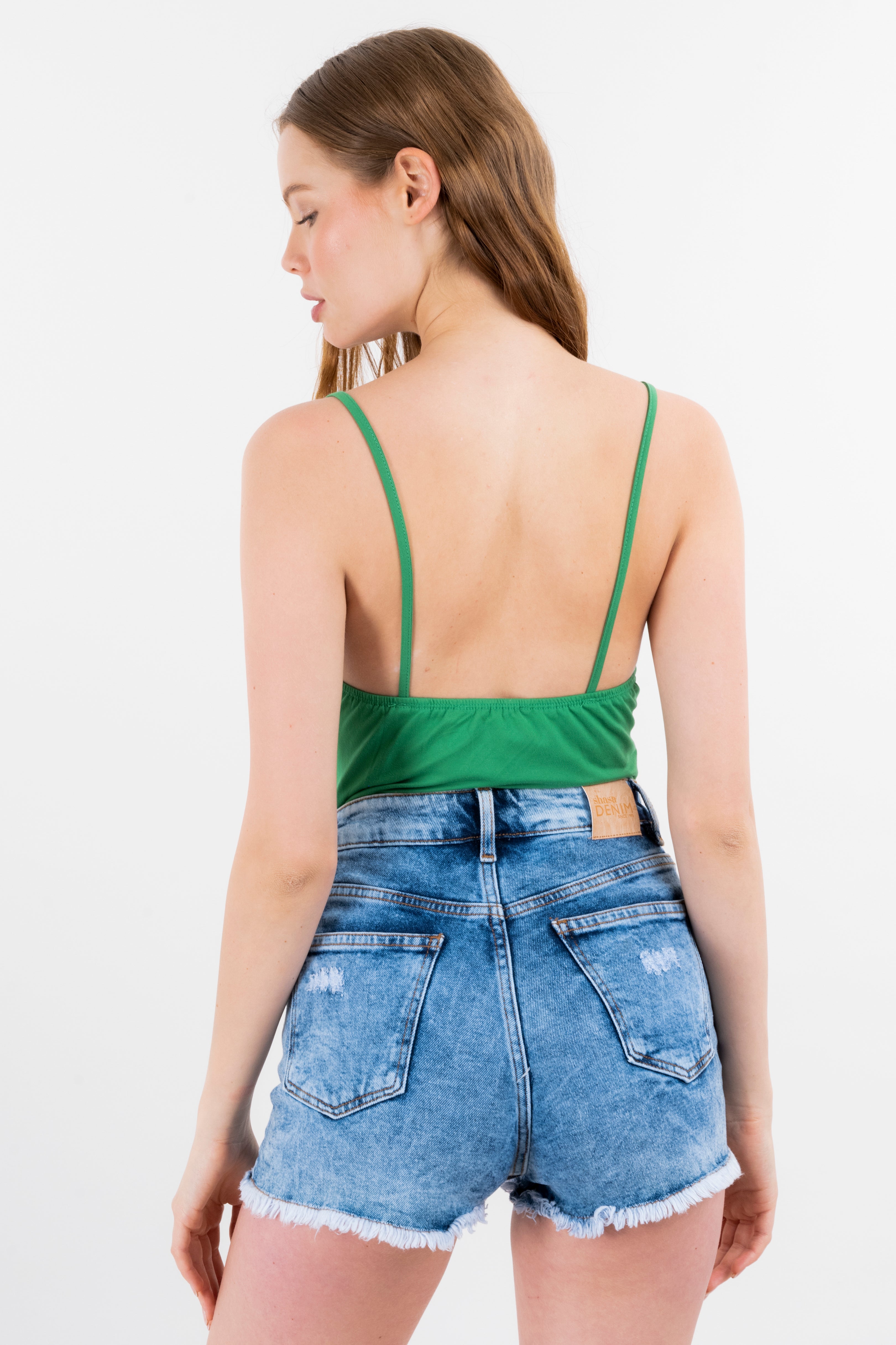 Bodysuit Liso Tirante Brillos VERDE CAZADOR