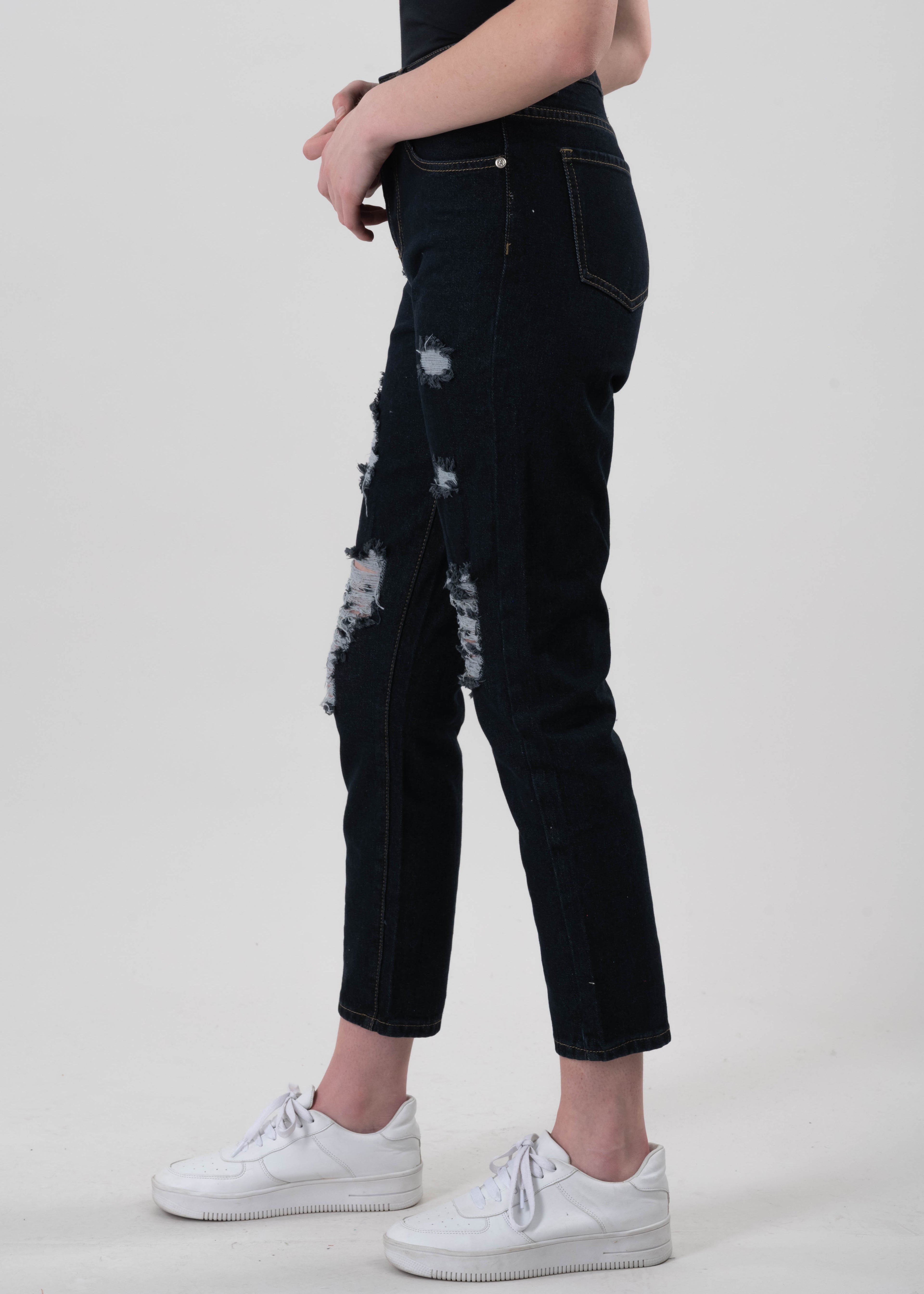 Jeans mom cintura alta destrucción RINSE