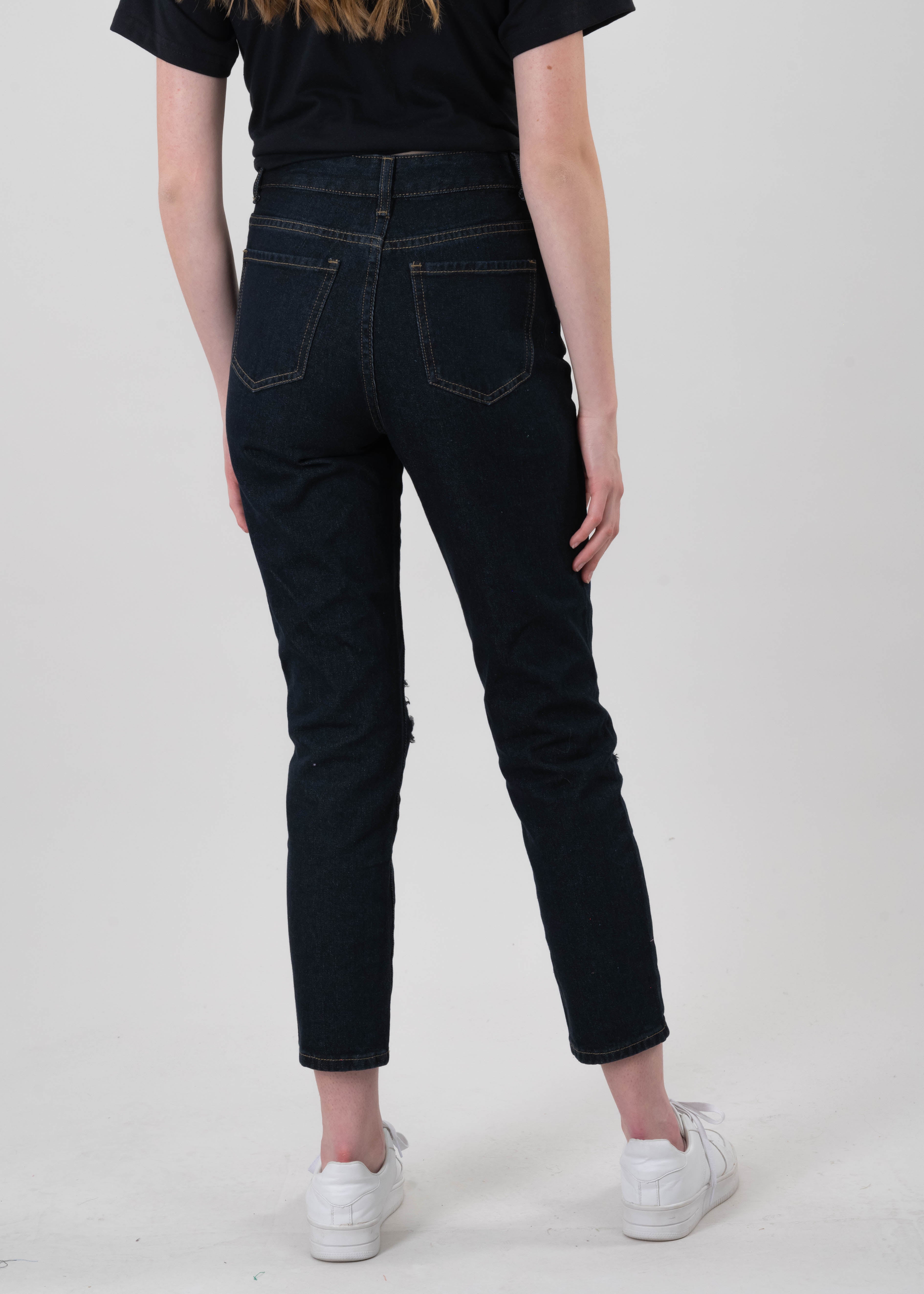 Jeans mom cintura alta destrucción RINSE