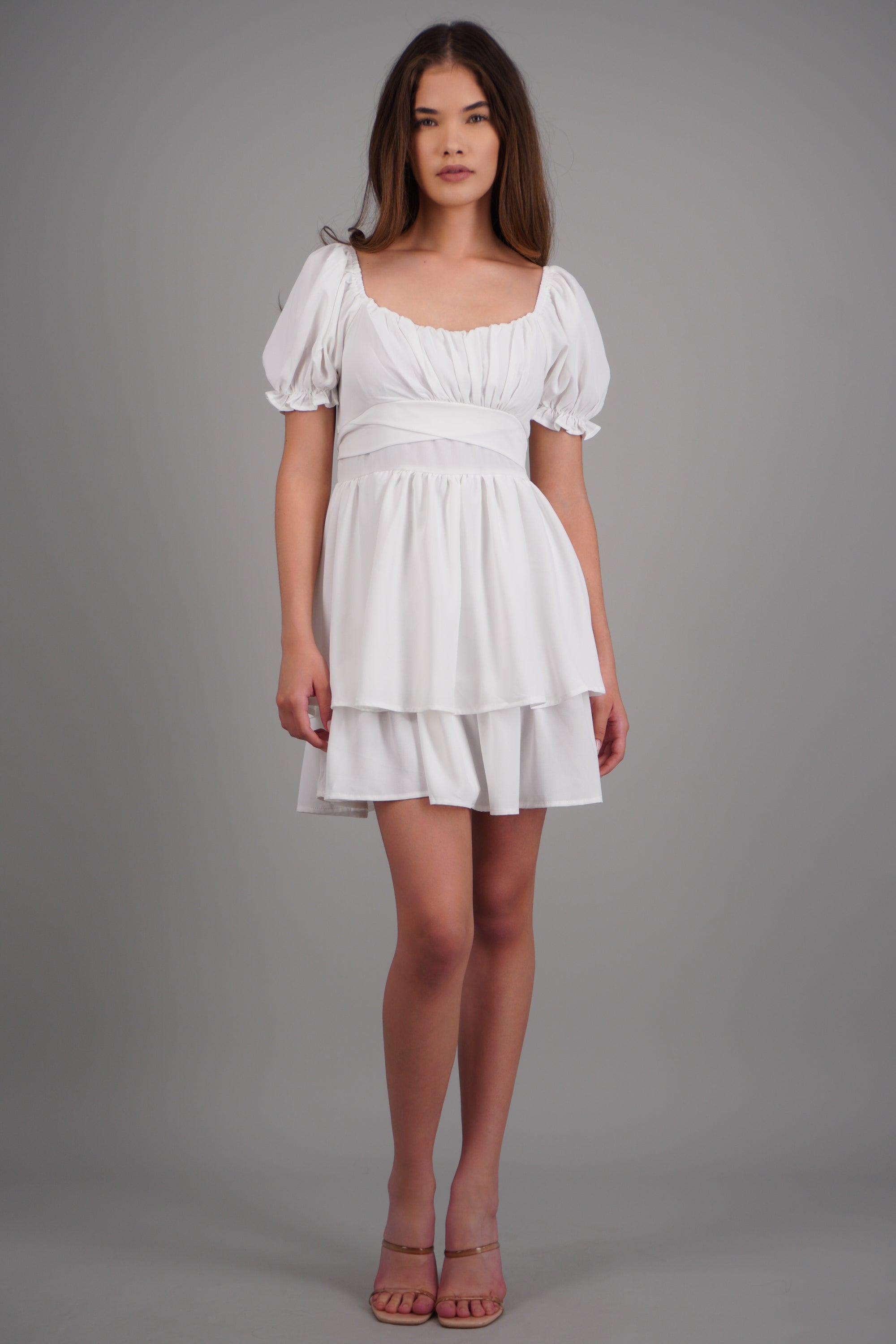 VESTIDO CON OLANES BLANCO