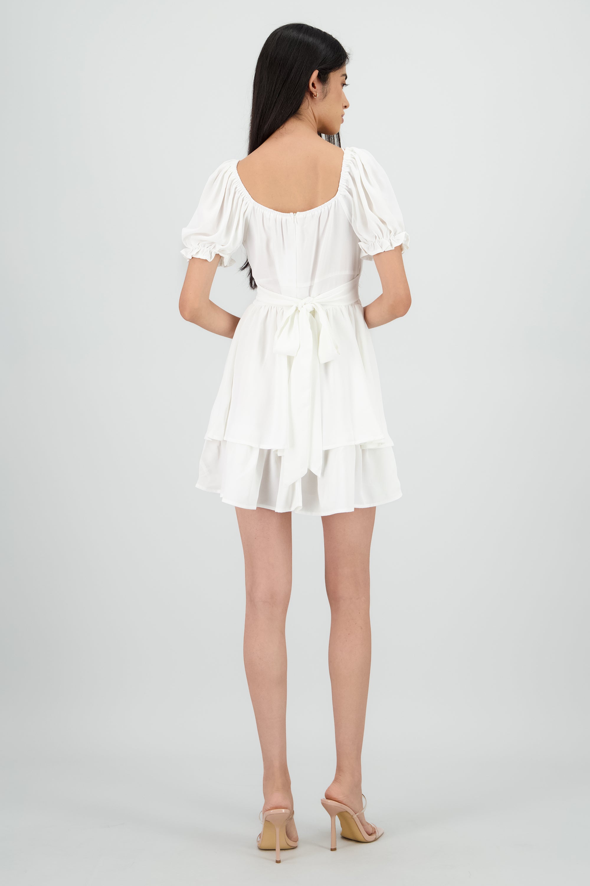 Vestido Mini Capas Moño