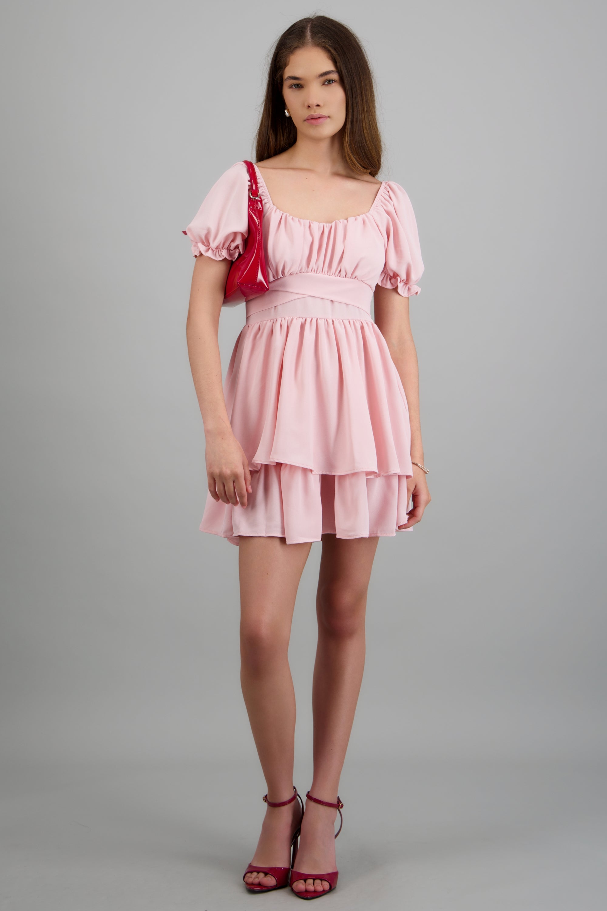 VESTIDO CON OLANES BLUSH