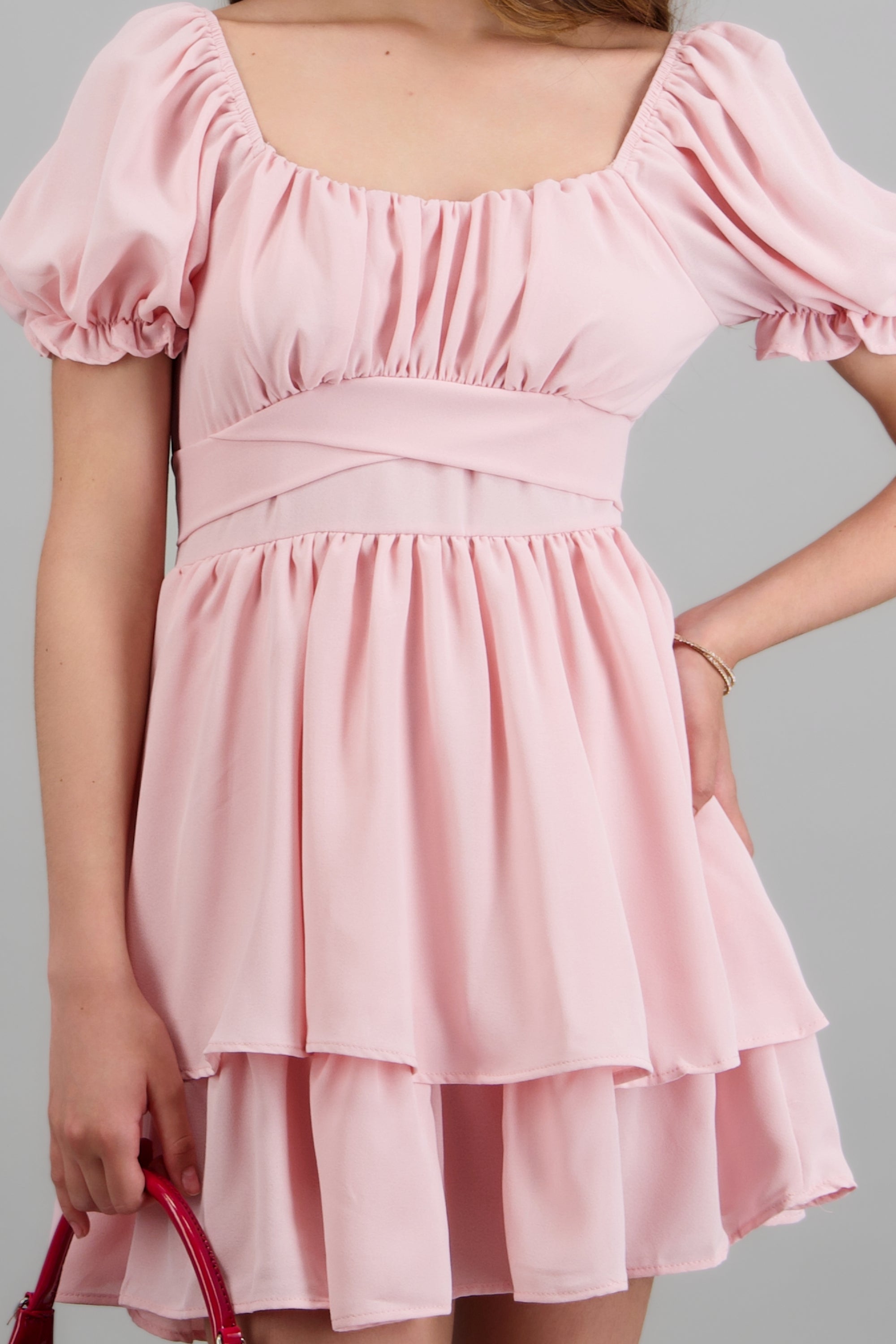 VESTIDO CON OLANES BLUSH